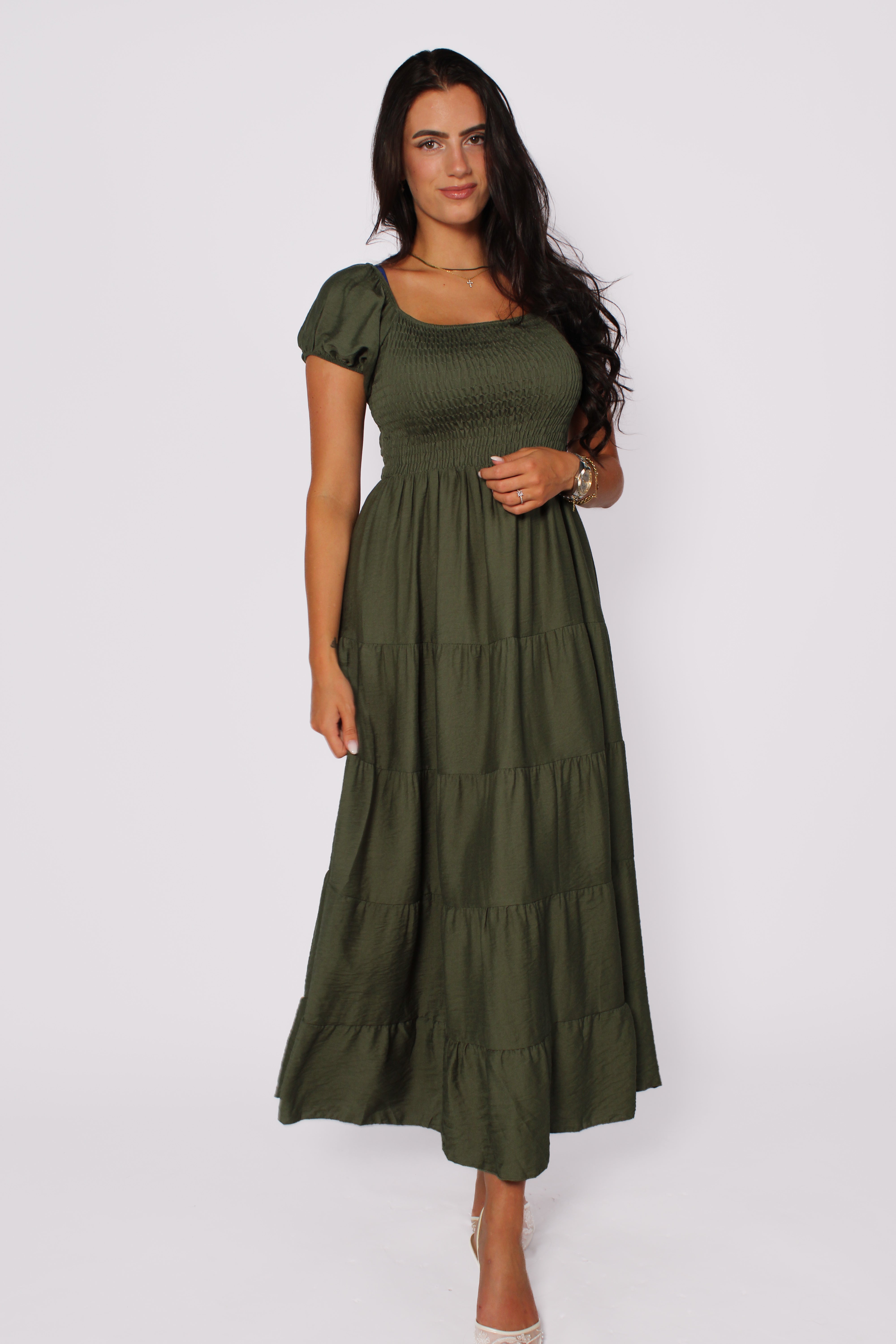 JANE MAXI DRESS - ARMY GREEN