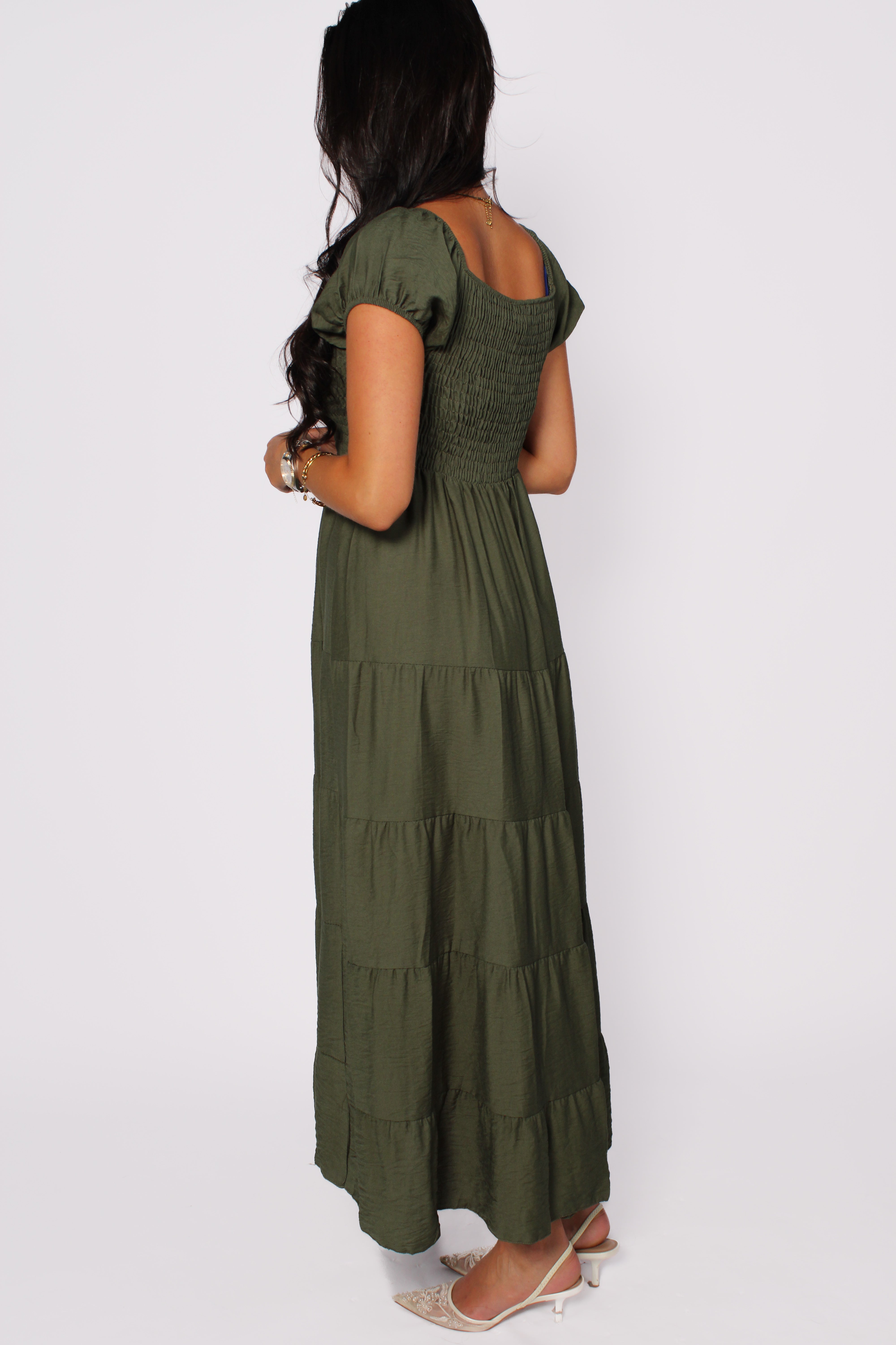 JANE MAXI DRESS - ARMY GREEN