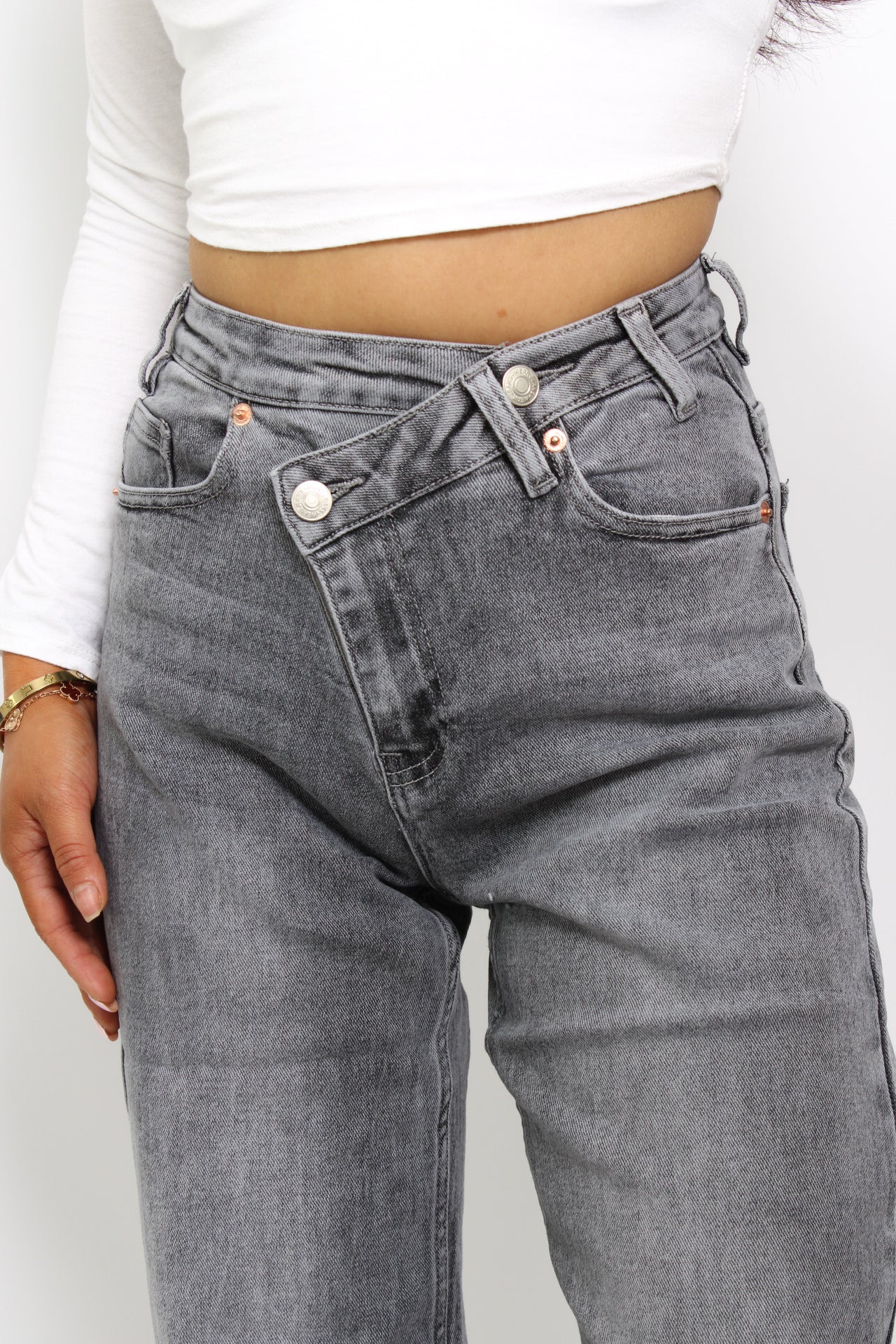 WIDE LEG JEANS 850-3 - GREY