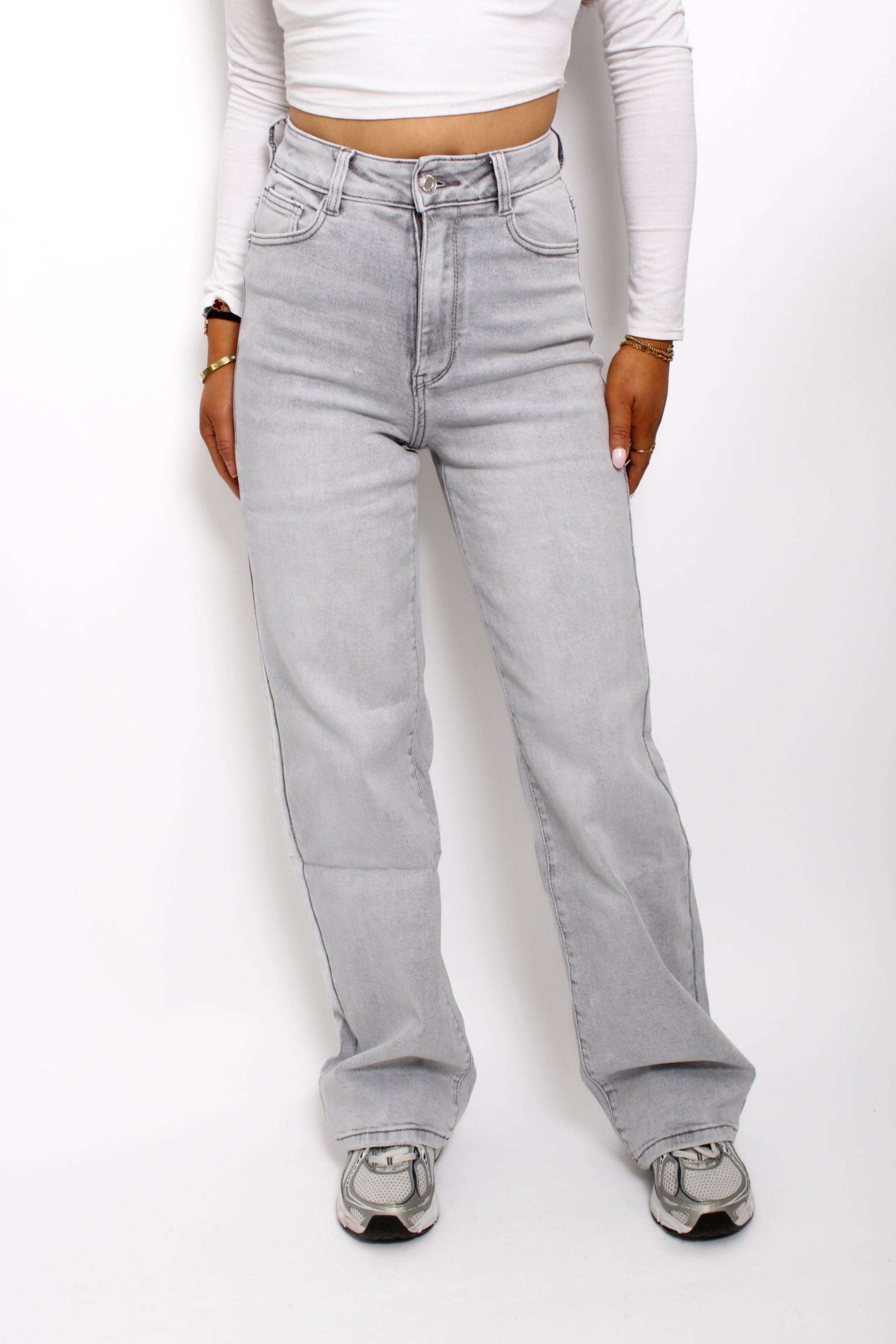 WIDE LEG JEANS 345 - LIGHT GREY