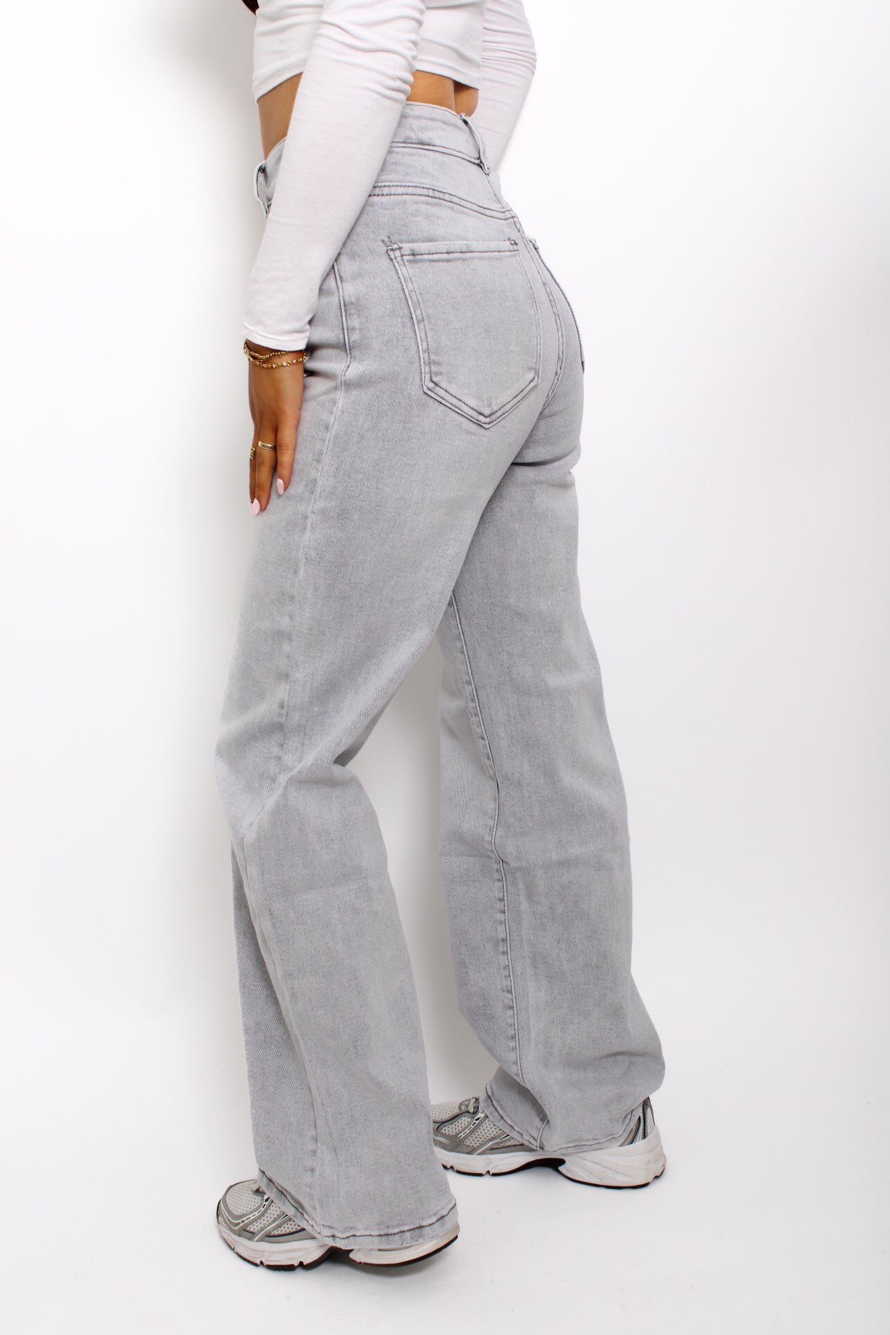 WIDE LEG JEANS 345 - LIGHT GREY