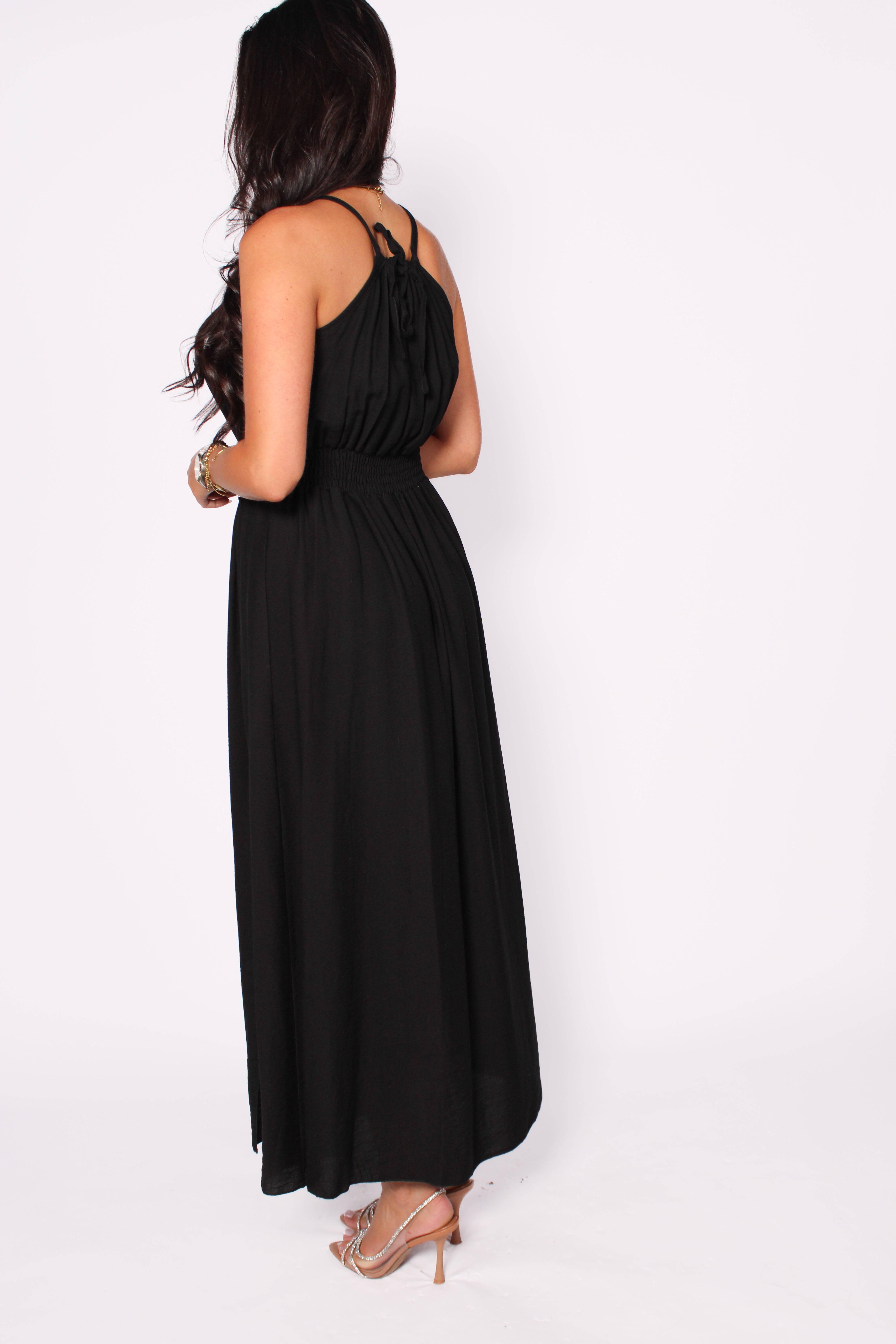 SUNSET FLOW MAXI DRESS - BLACK