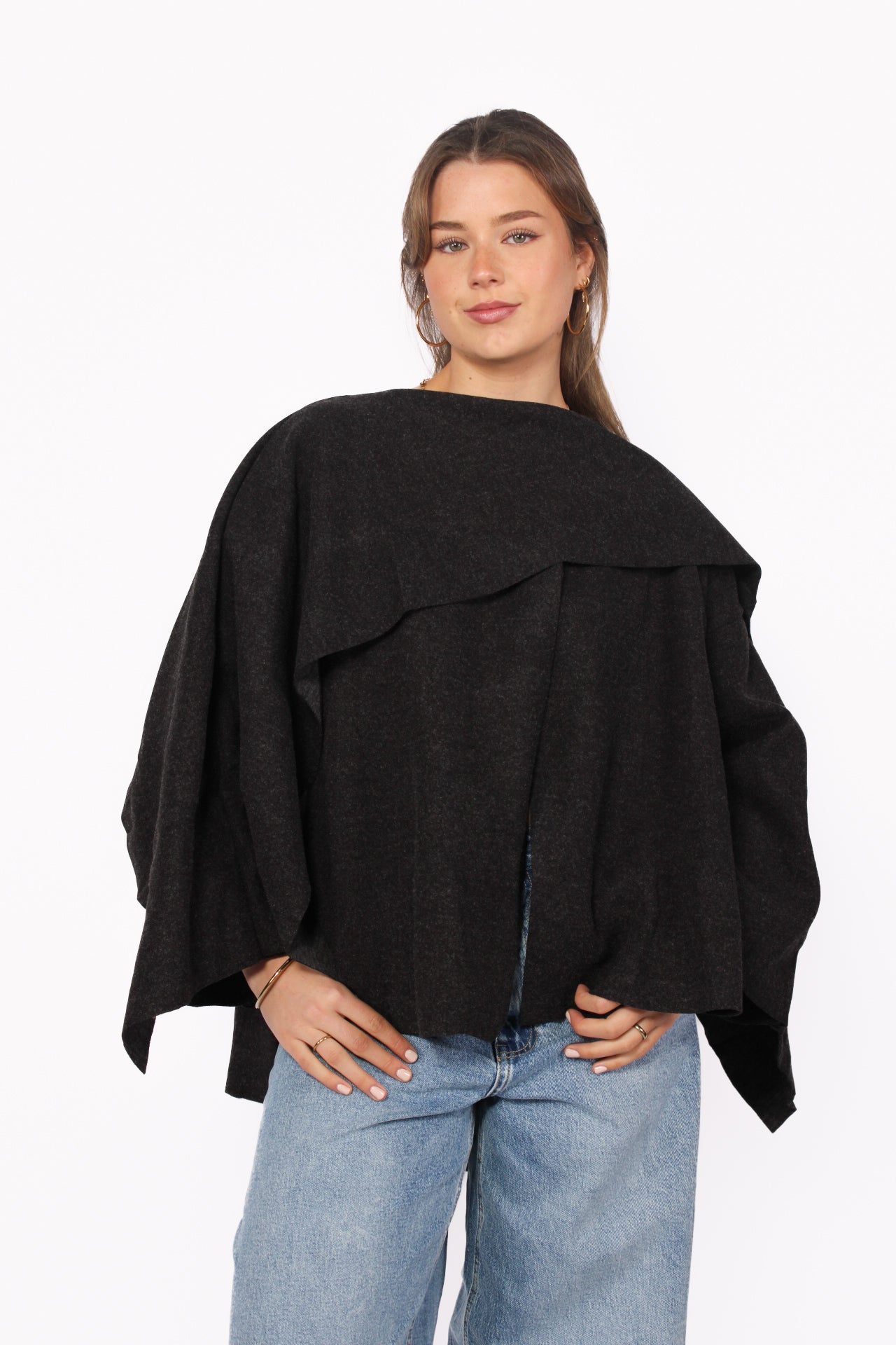 CLASSIC PONCHO - BLACK