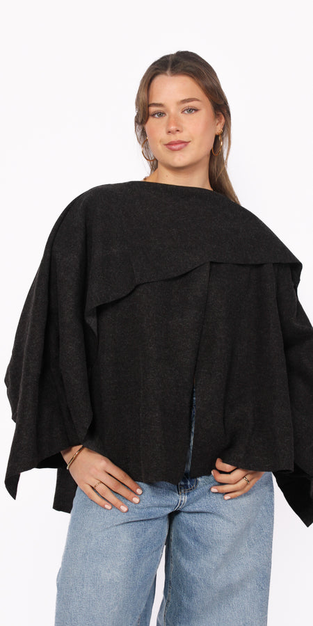 CLASSIC PONCHO - BLACK