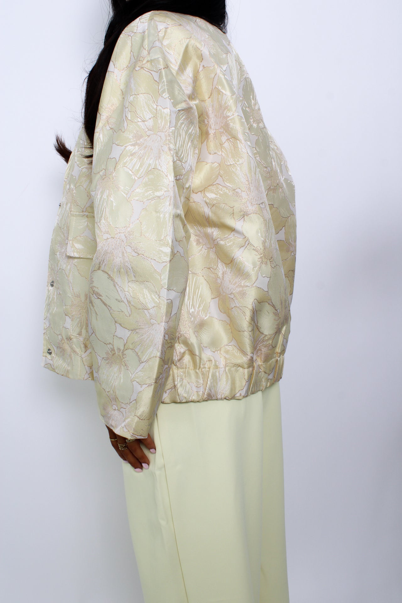 FLOWER BOMBER JACKET - YELLOW