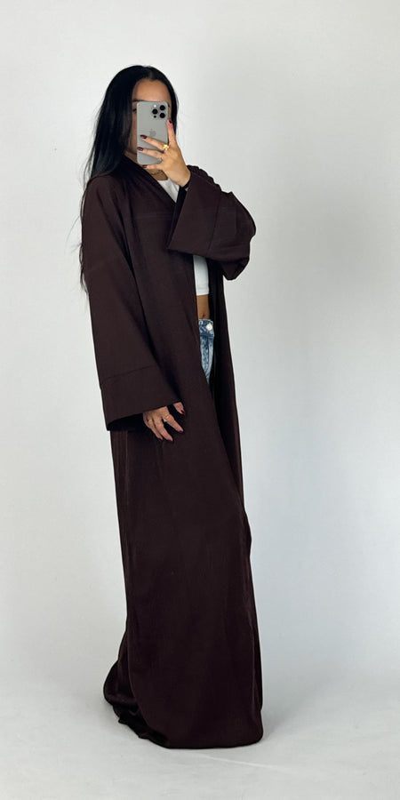 SILKY KIMONO - DARK BROWN