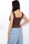 REBEL STUD BODY - BROWN