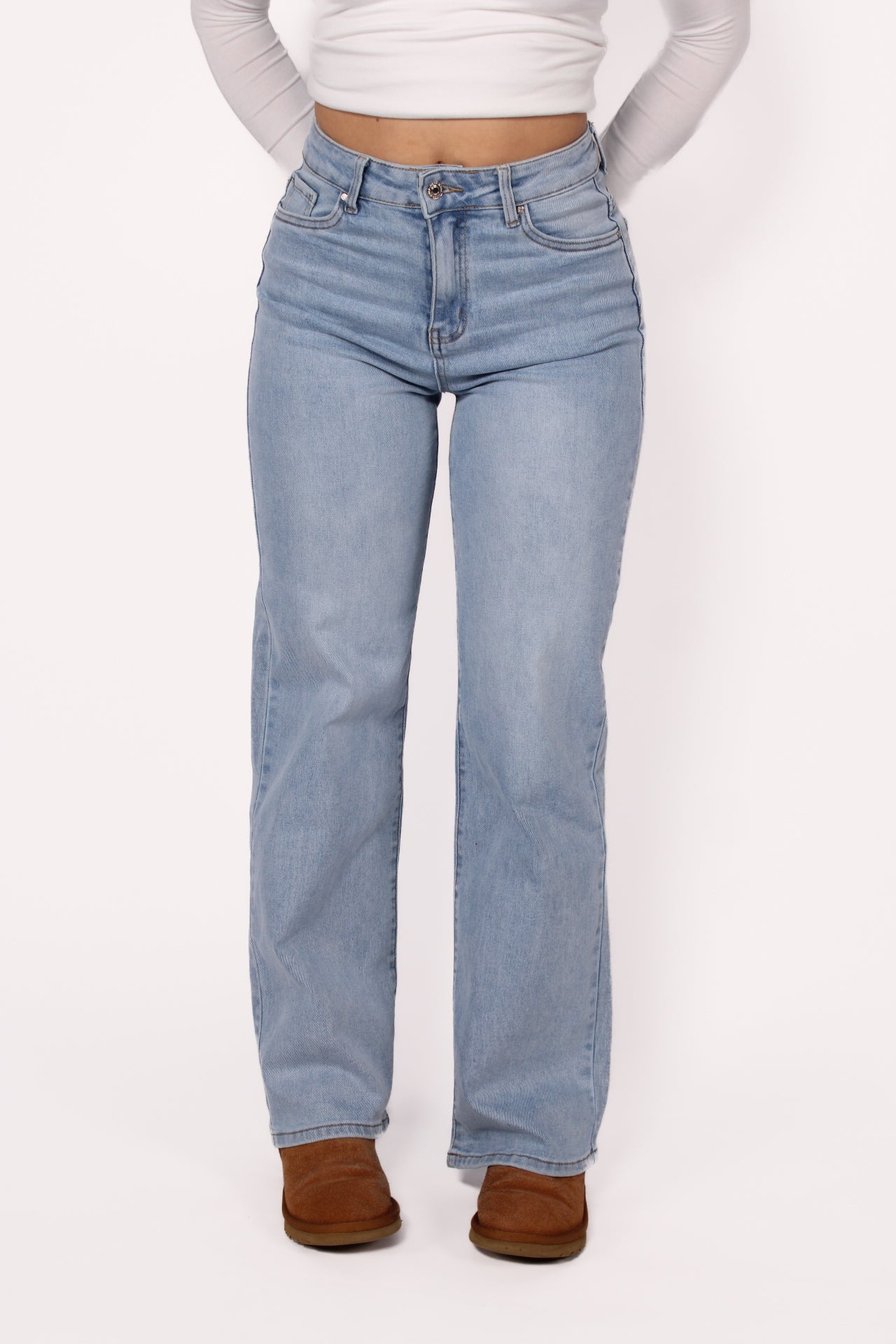 “PLUSSIZE” GOODIES WIDE LEG JEANS - LIGHT DENIM