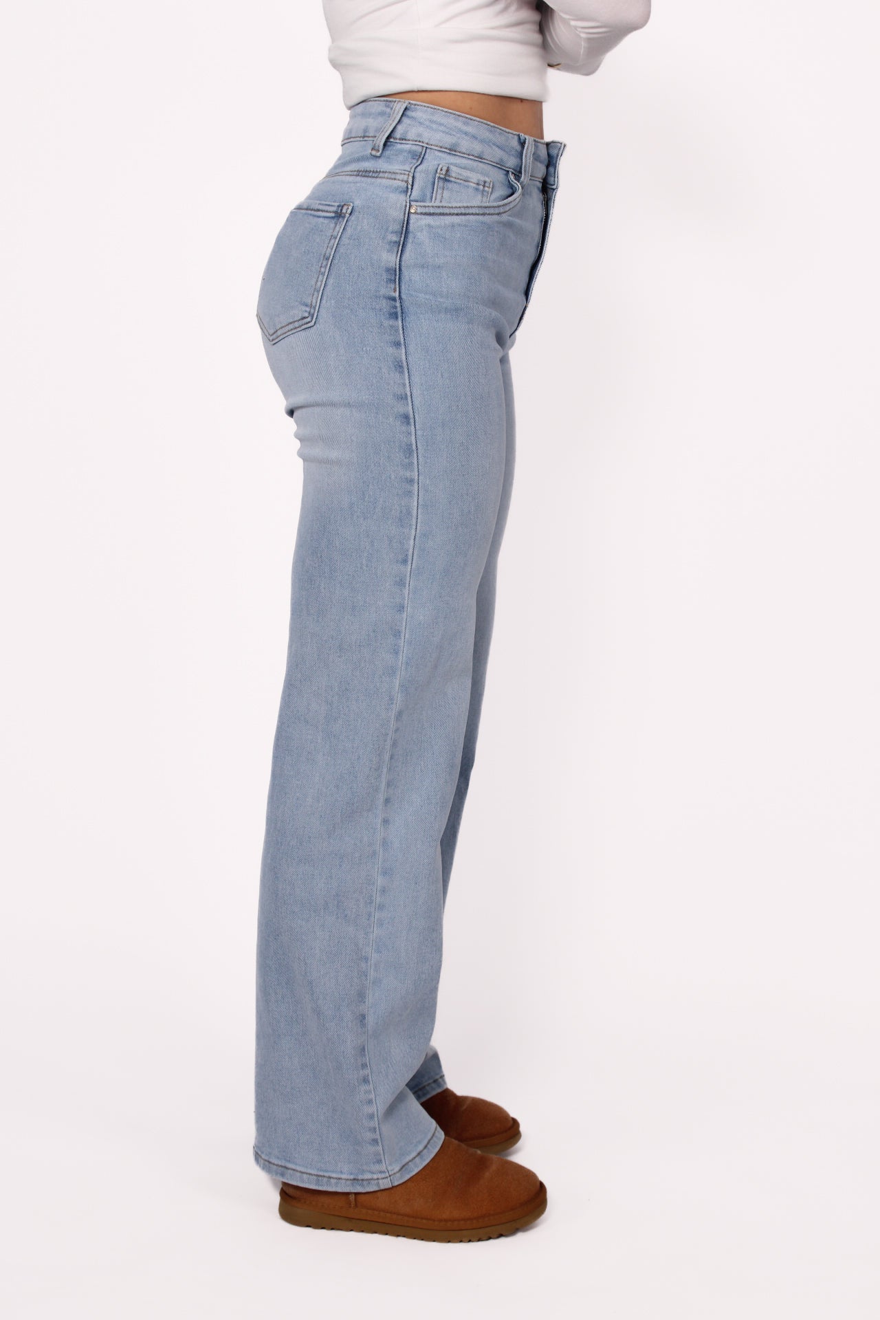 “PLUSSIZE” GOODIES WIDE LEG JEANS - LIGHT DENIM