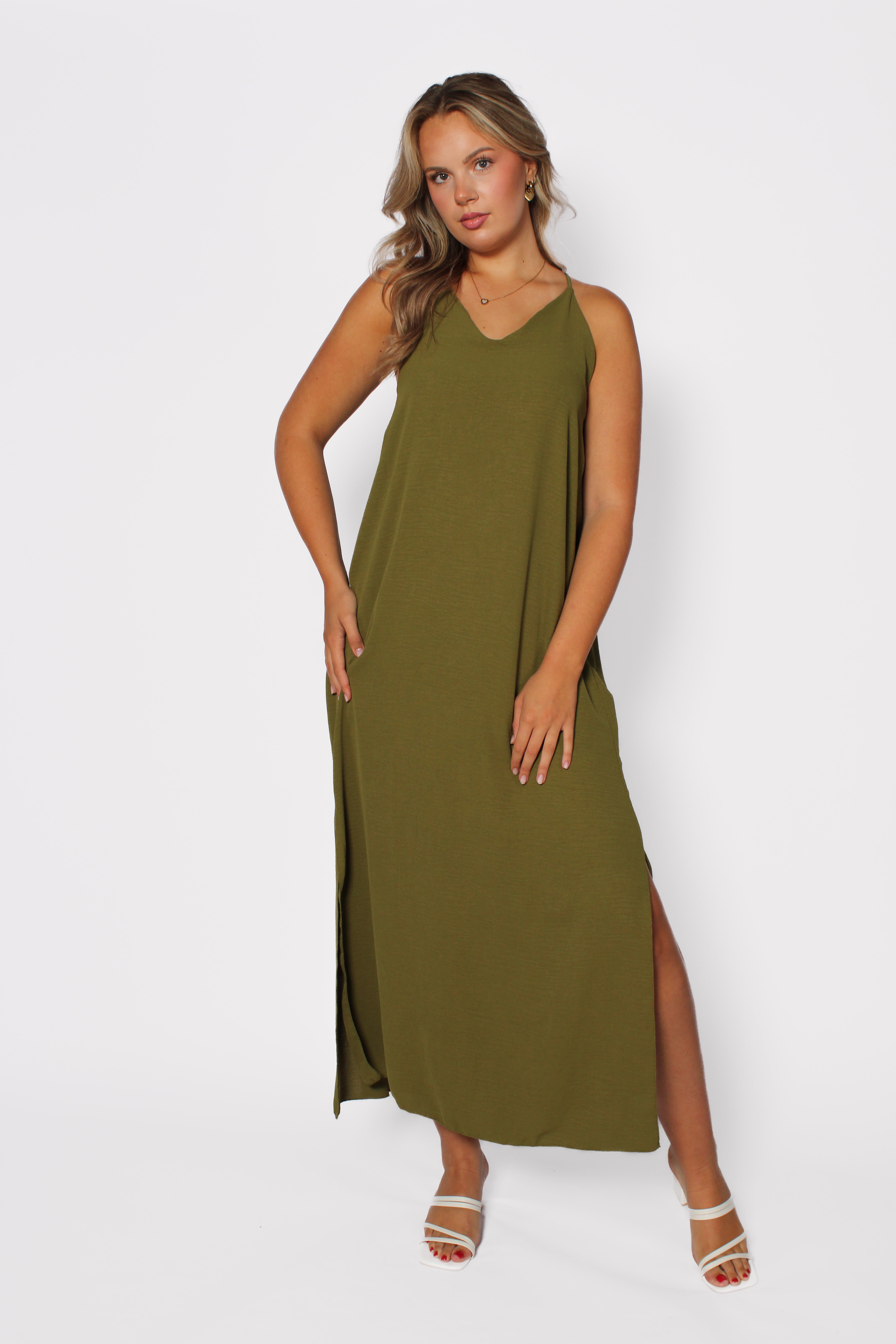 STELLA MAXI DRESS - OLIVE
