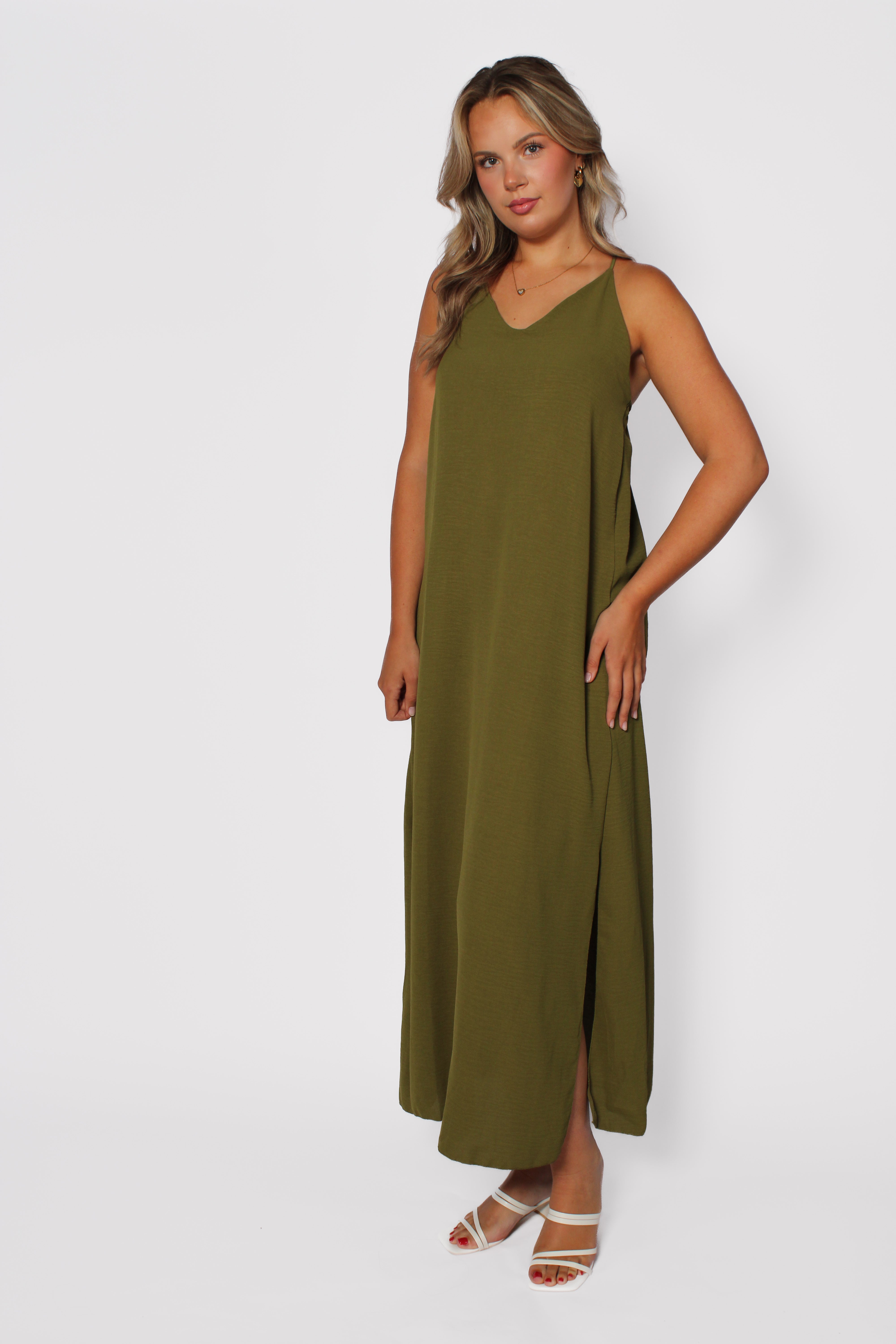 STELLA MAXI DRESS - OLIVE