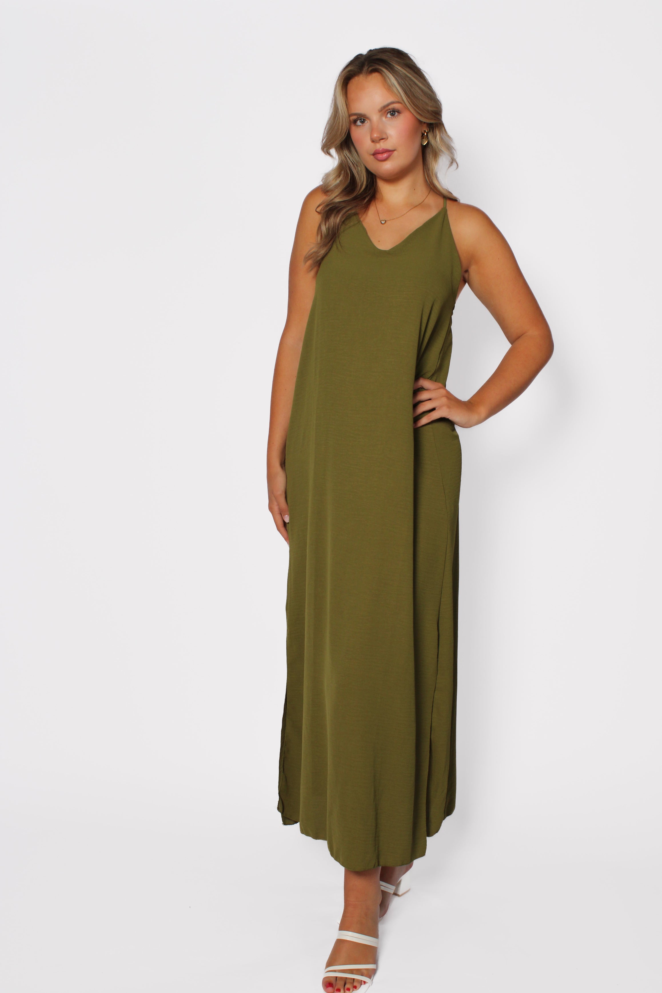 STELLA MAXI DRESS - OLIVE