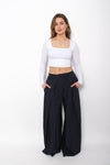 MADISON PINSTRIPE TROUSER - NAVY