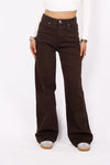 PLUSSIZE'' GOODIES WIDE LEG JEANS - BROWN