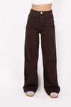 PLUSSIZE'' GOODIES WIDE LEG JEANS - BROWN