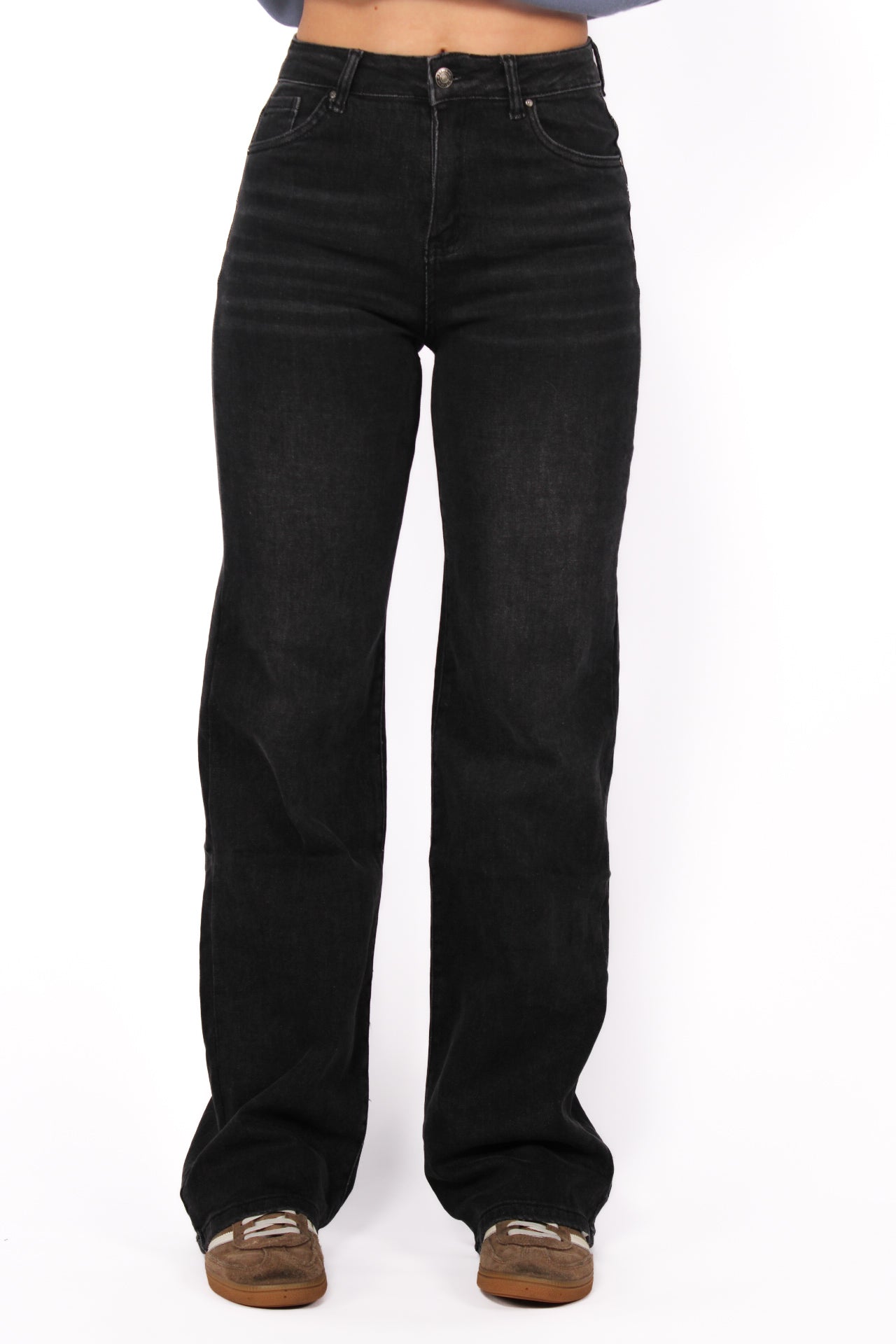 “PLUSSIZE TALL'' GOODIES WIDE LEG JEANS - DARK GREY