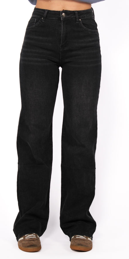 “PLUSSIZE TALL'' GOODIES WIDE LEG JEANS - DARK GREY