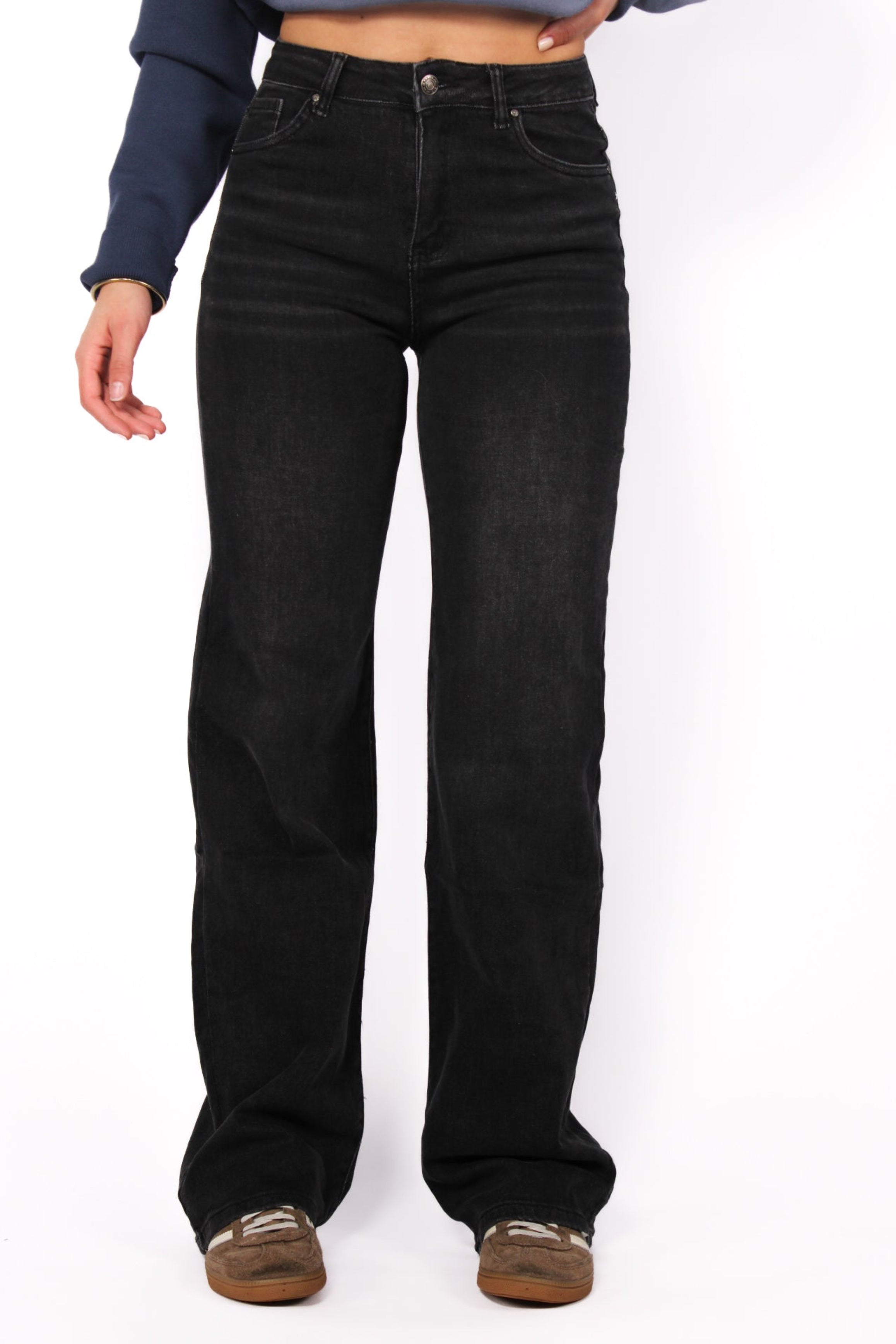 “PLUSSIZE TALL'' GOODIES WIDE LEG JEANS - DARK GREY