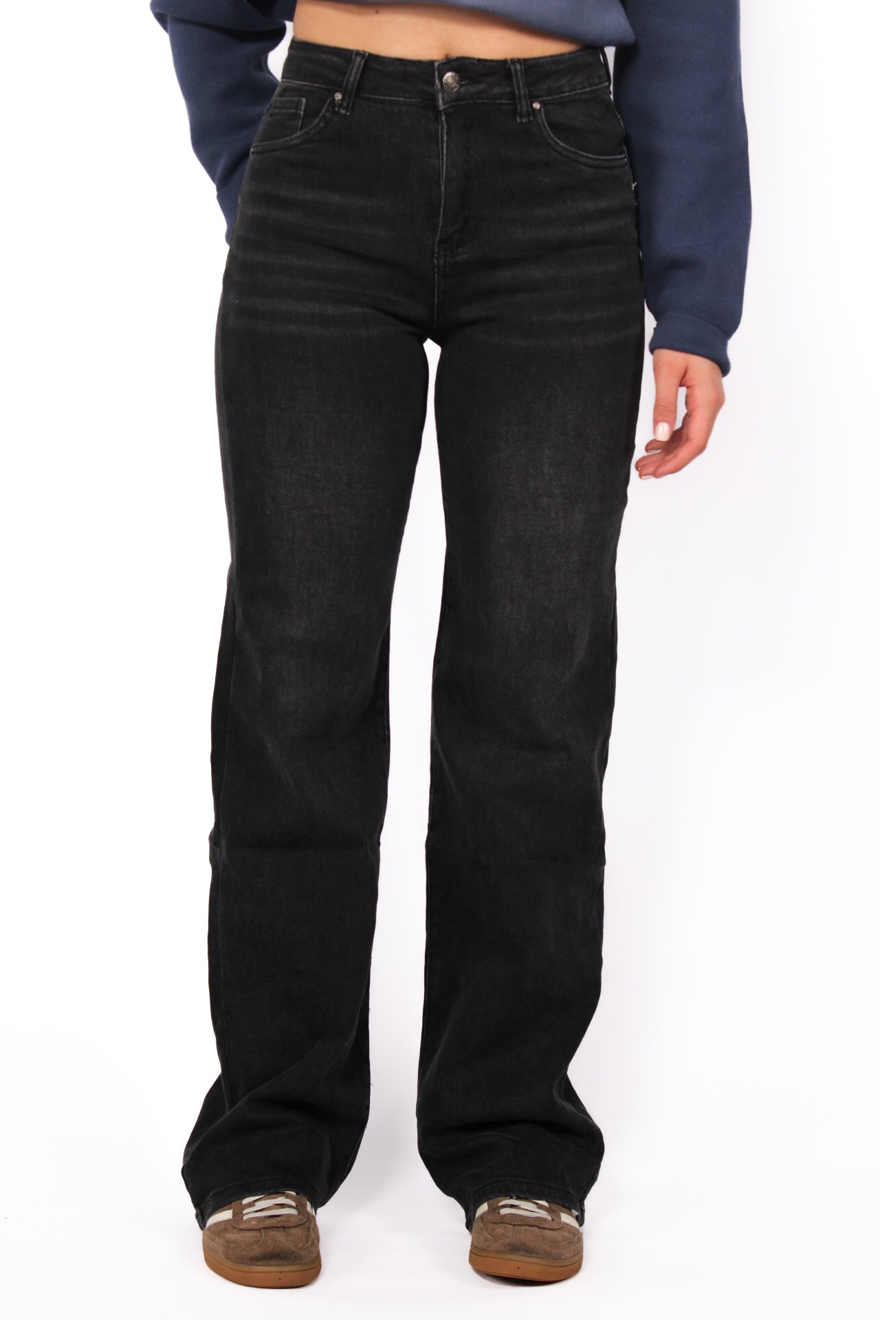 “PLUSSIZE TALL'' GOODIES WIDE LEG JEANS - DARK GREY