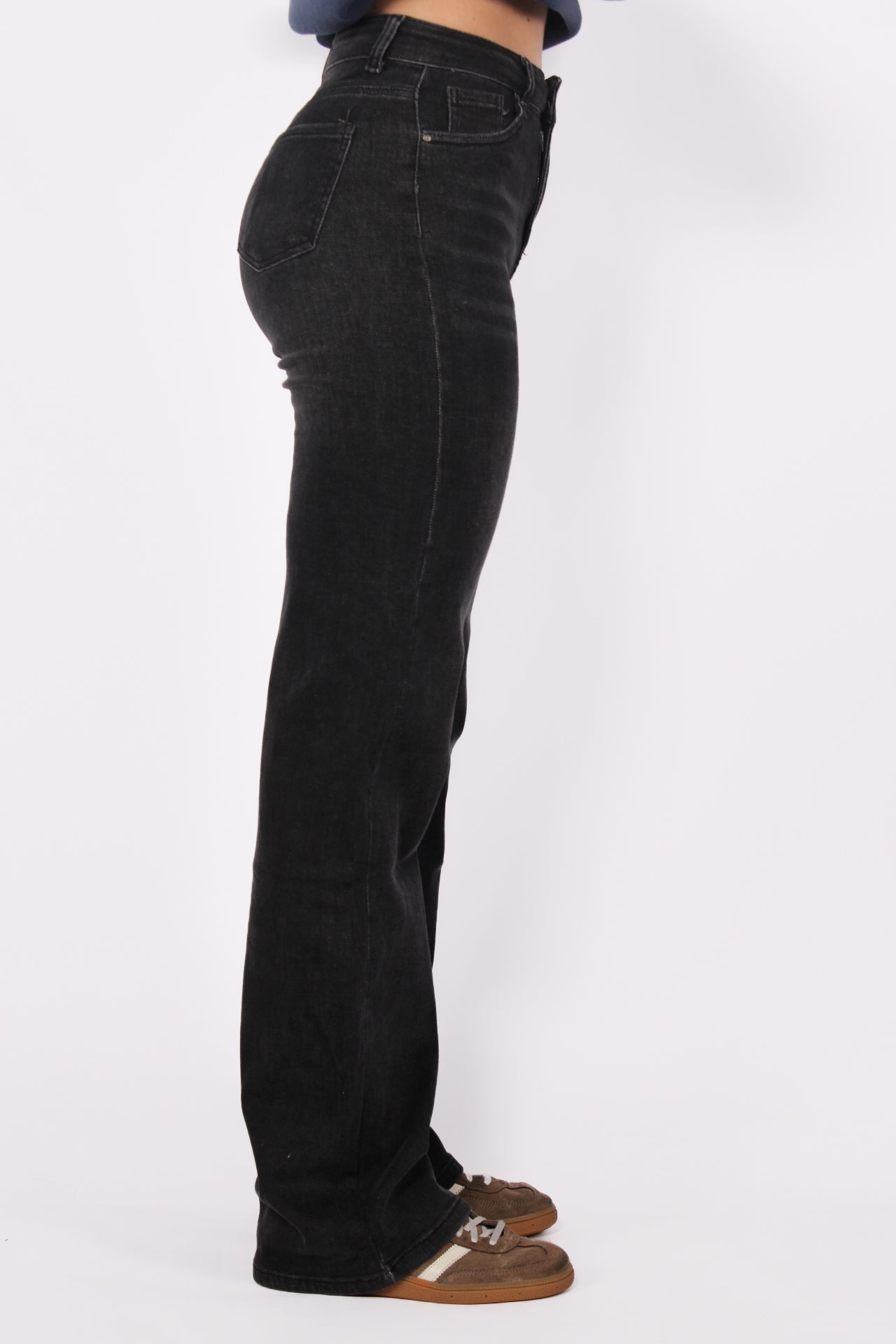 “PLUSSIZE TALL'' GOODIES WIDE LEG JEANS - DARK GREY