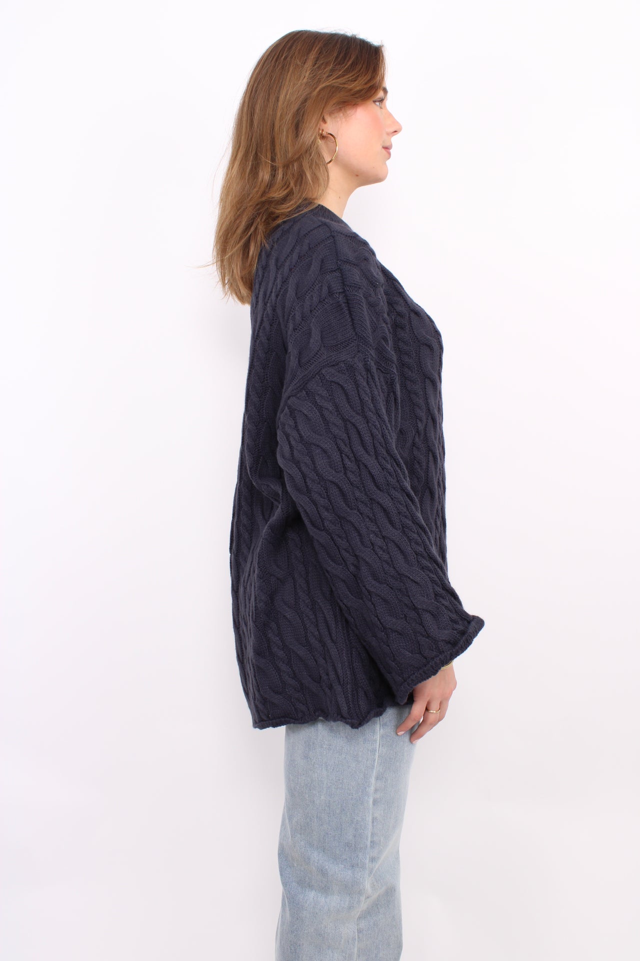 CABLE KNIT - NAVY