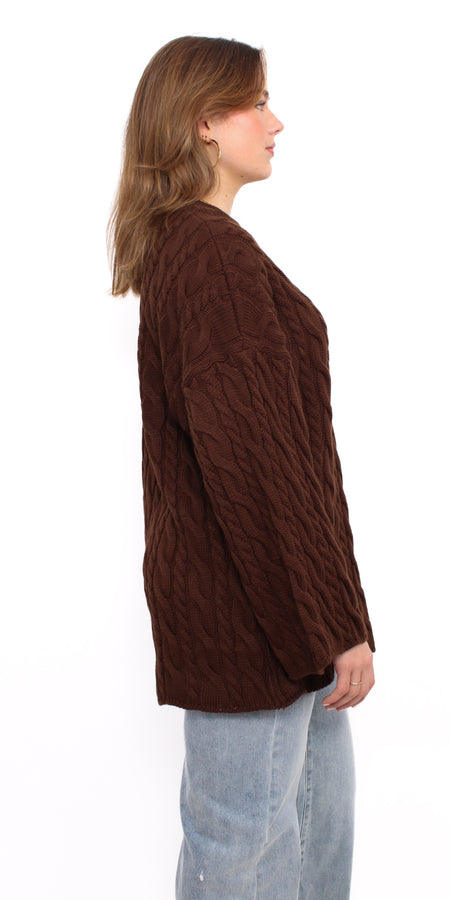 CABLE KNIT - BROWN