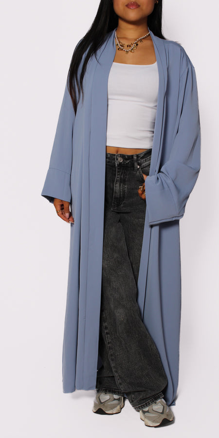 ''PETITE'' SILKY KIMONO - DENIM BLUE 