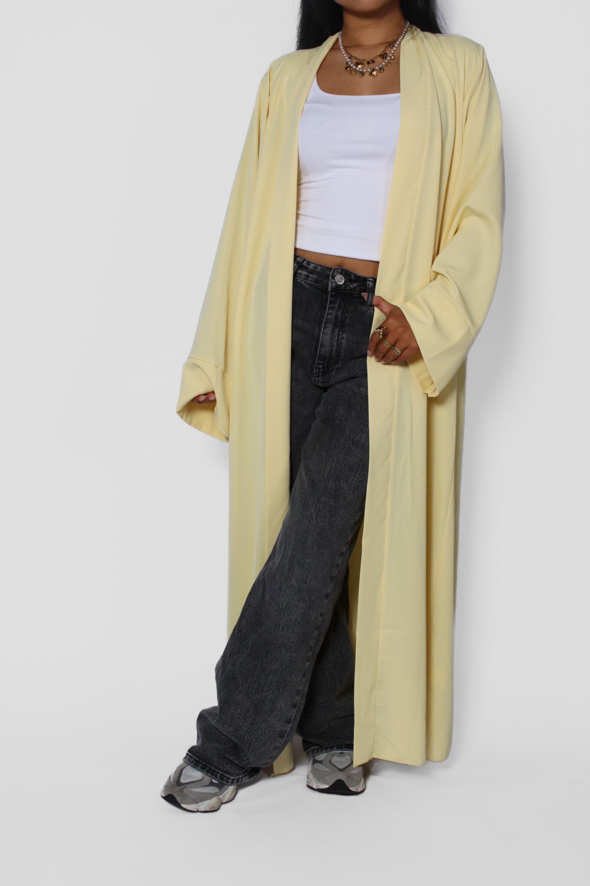 ''PETITE'' SILKY KIMONO - BUTTER YELLOW 