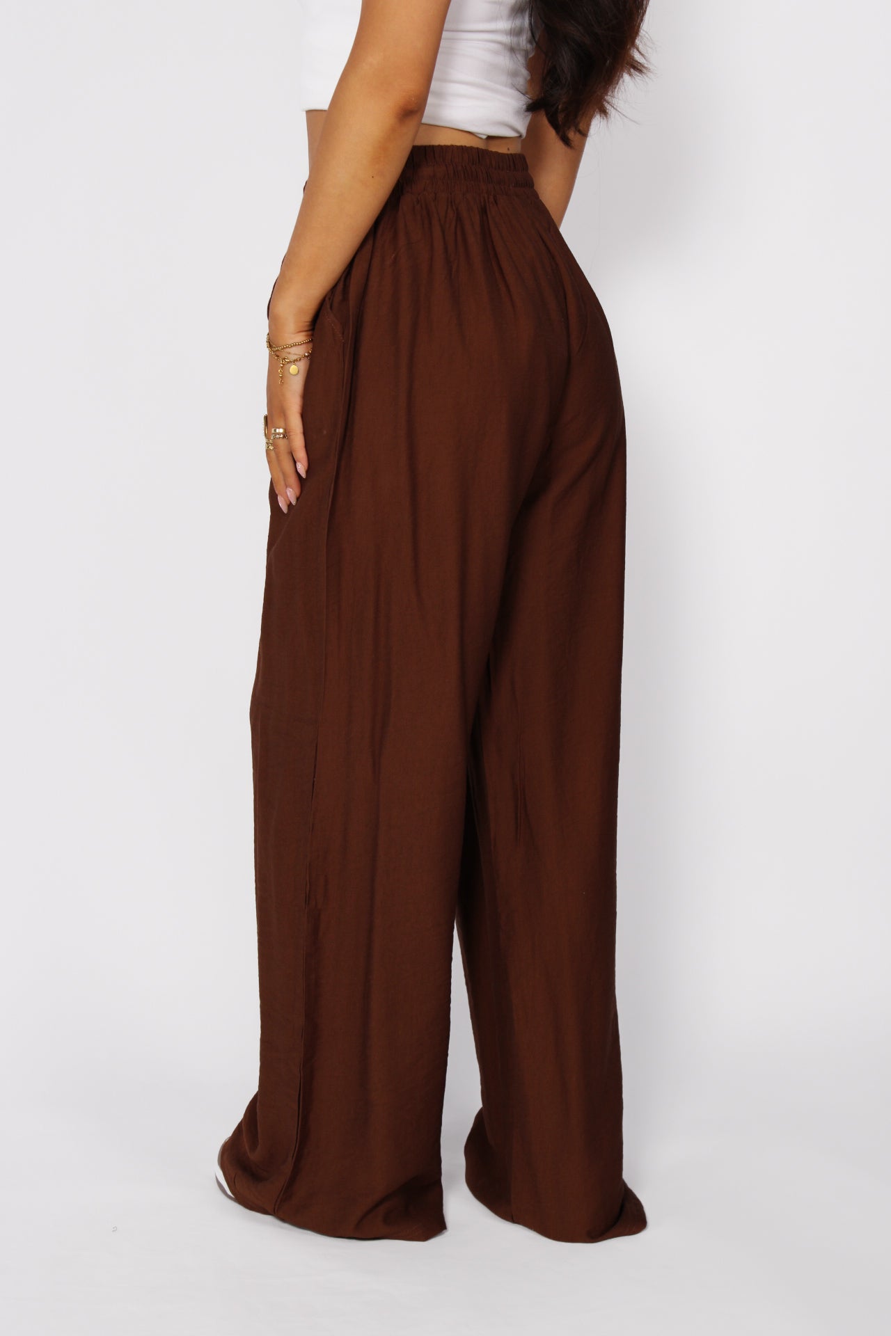 AIRY WAVE PANTS - BROWN