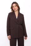 PINSTRIPE BLAZER - BROWN
