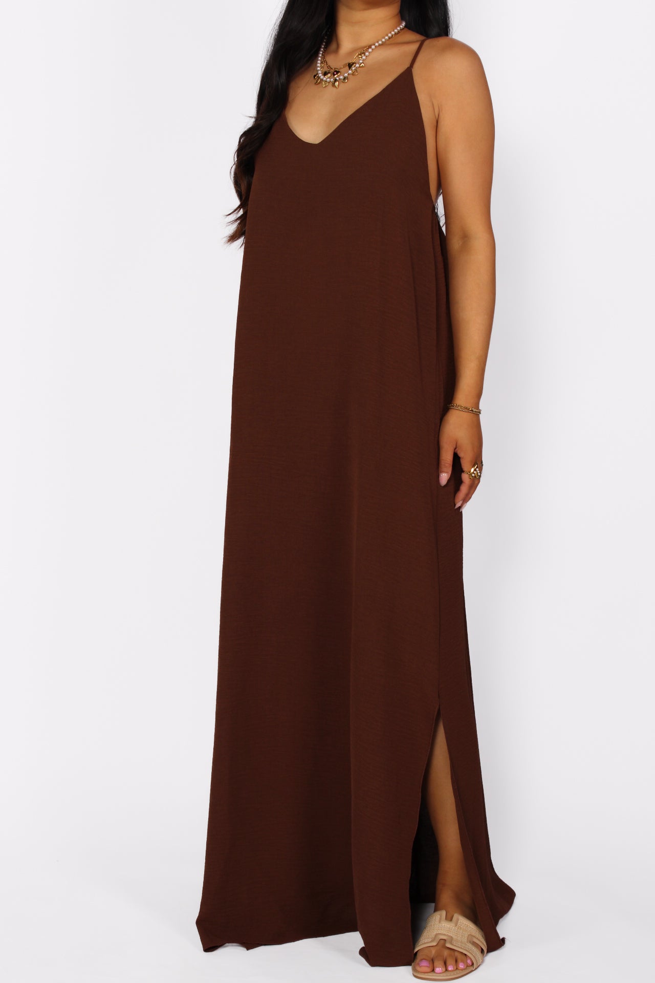 STELLA MAXI DRESS - BROWN