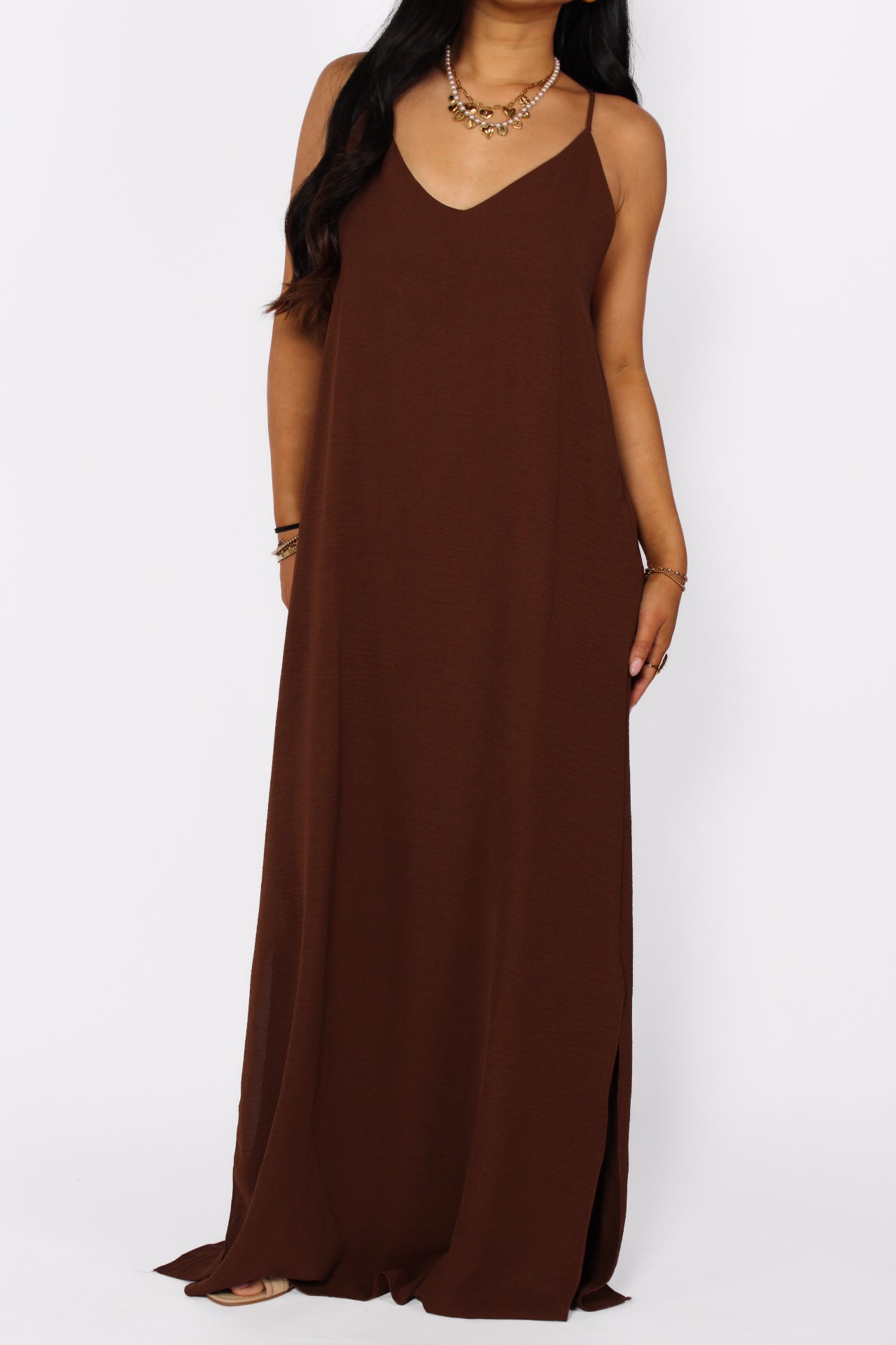 STELLA MAXI DRESS - BROWN