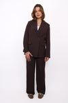 PINSTRIPE BLAZER - BROWN