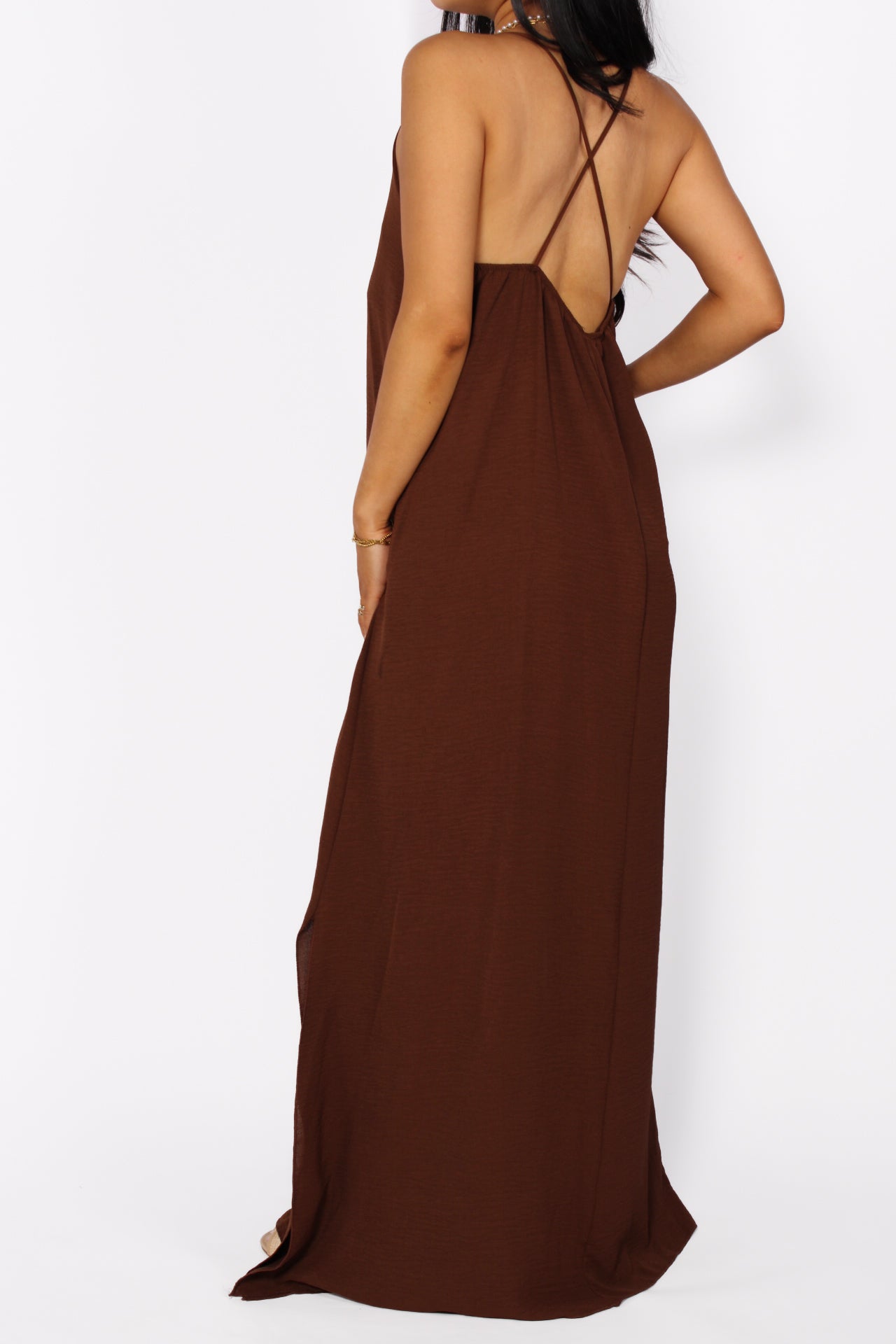 STELLA MAXI DRESS - BROWN