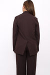 PINSTRIPE BLAZER - BROWN