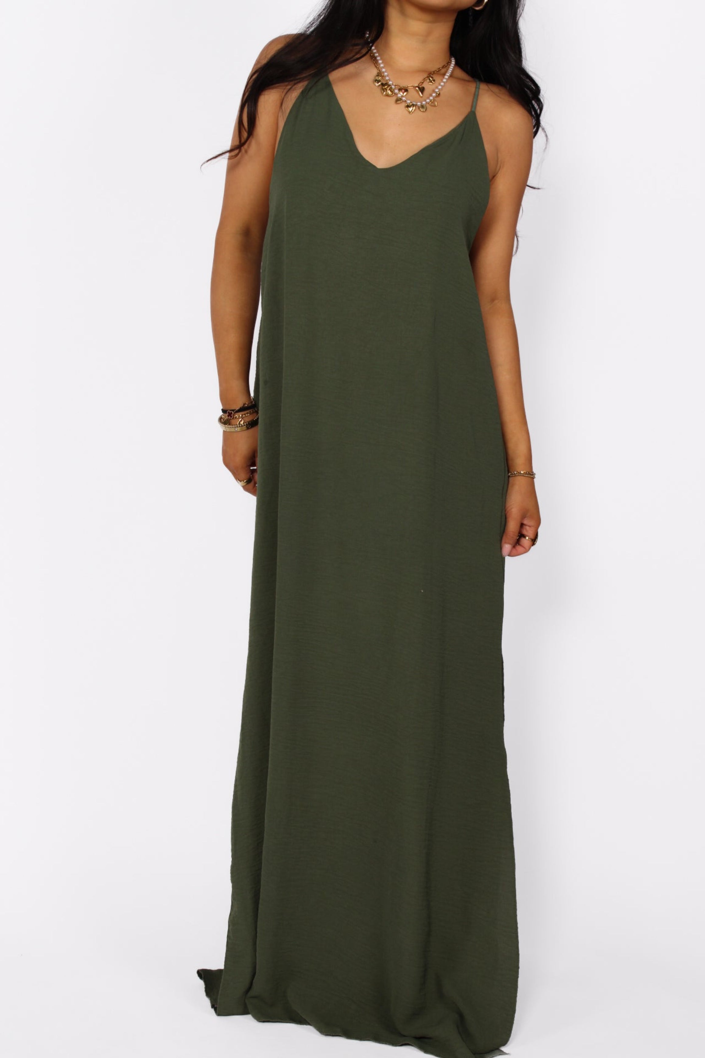 STELLA MAXI DRESS - ARMY GREEN