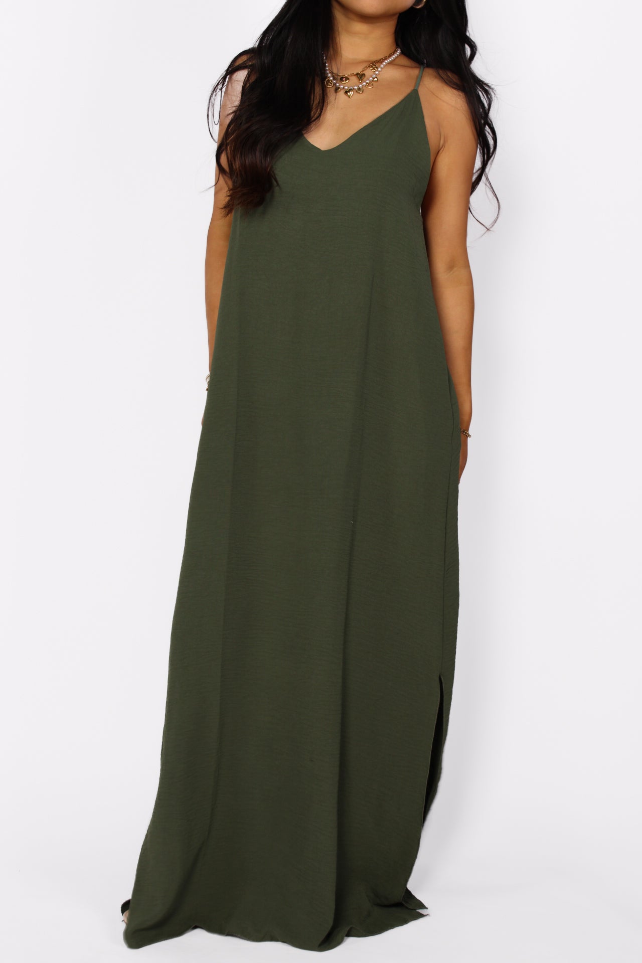 STELLA MAXI DRESS - ARMY GREEN