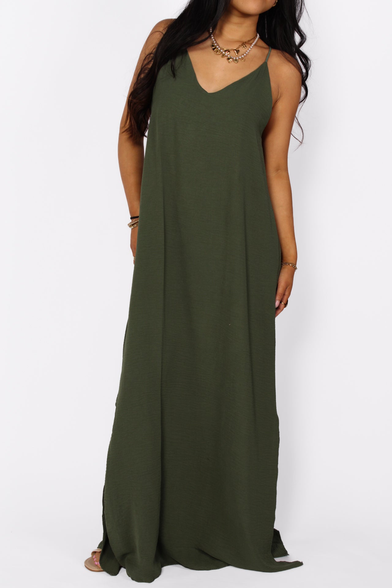 STELLA MAXI DRESS - ARMY GREEN