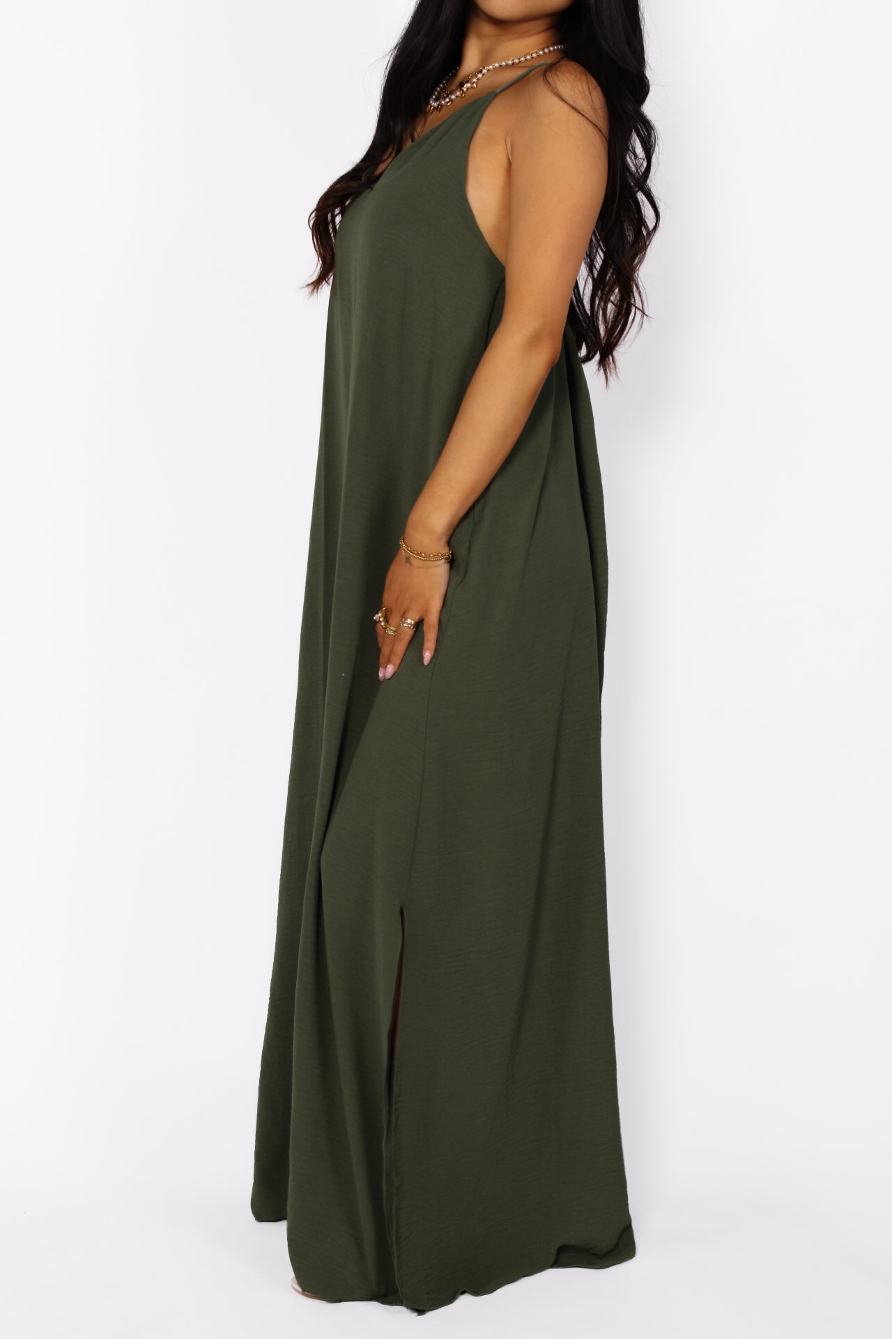 STELLA MAXI DRESS - ARMY GREEN