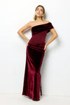 VELVET GLOW DRESS - BORDEAUX