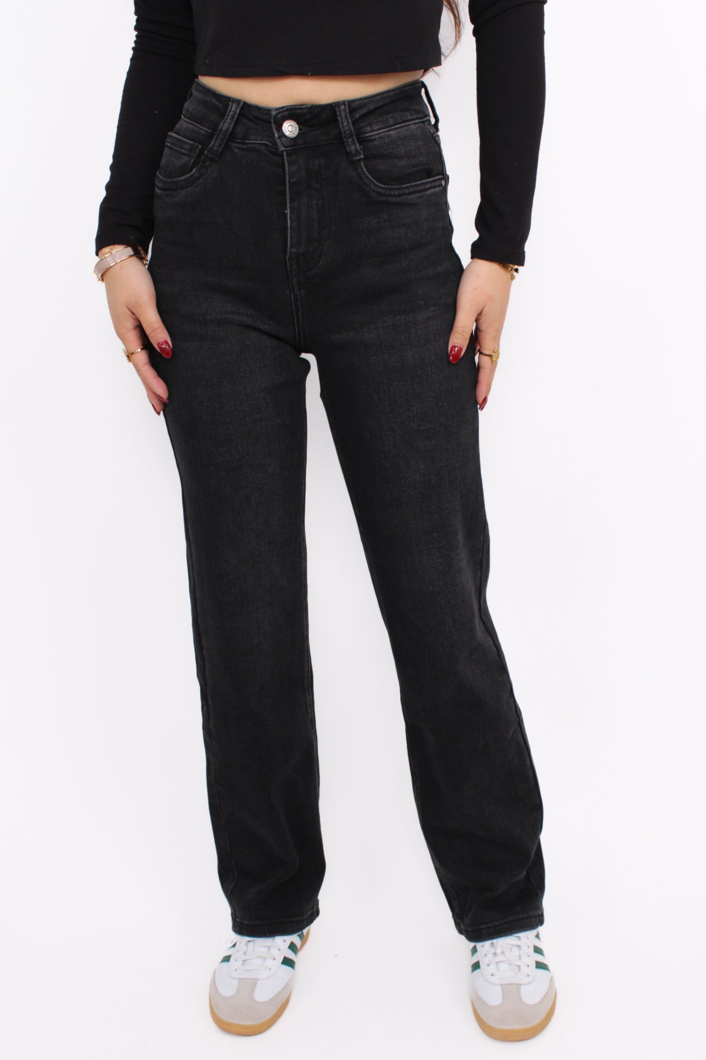 ''PETITE'' STRAIGHT LEG JEANS 5360-1 - ANTRHACITE
