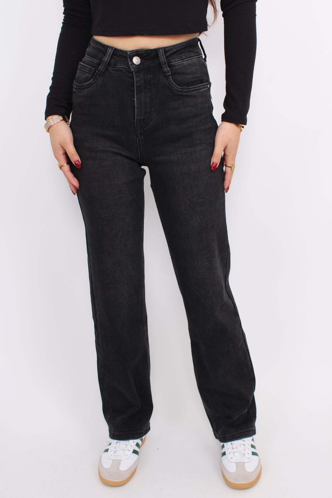 ''PETITE'' STRAIGHT LEG JEANS 5360-1 - ANTRHACITE