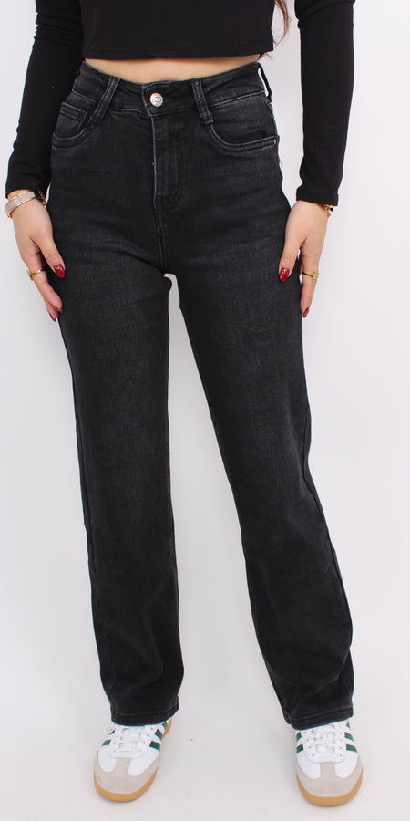''PETITE'' STRAIGHT LEG JEANS 5360-1 - ANTRHACITE
