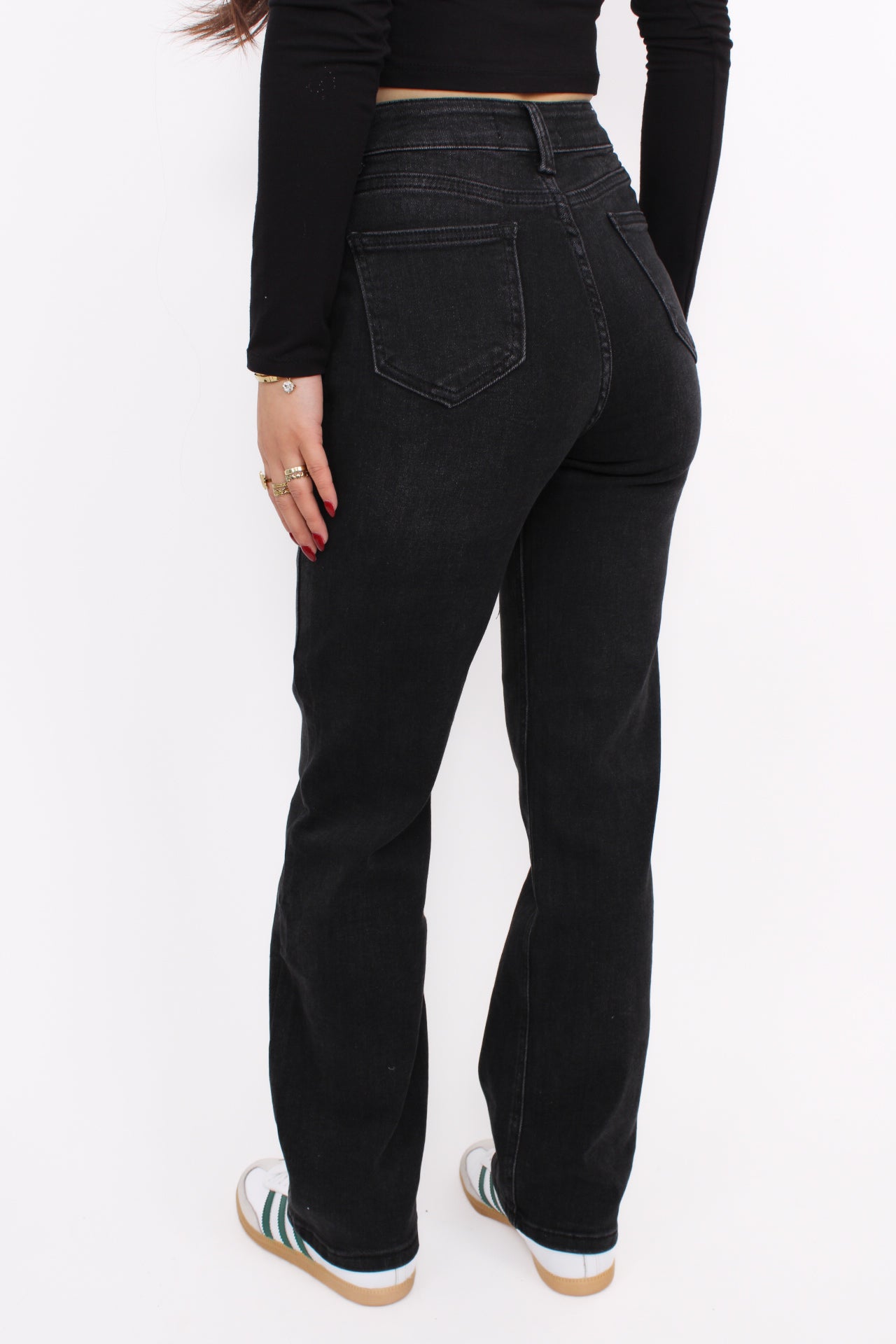 ''PETITE'' STRAIGHT LEG JEANS 5360-1 - ANTRHACITE