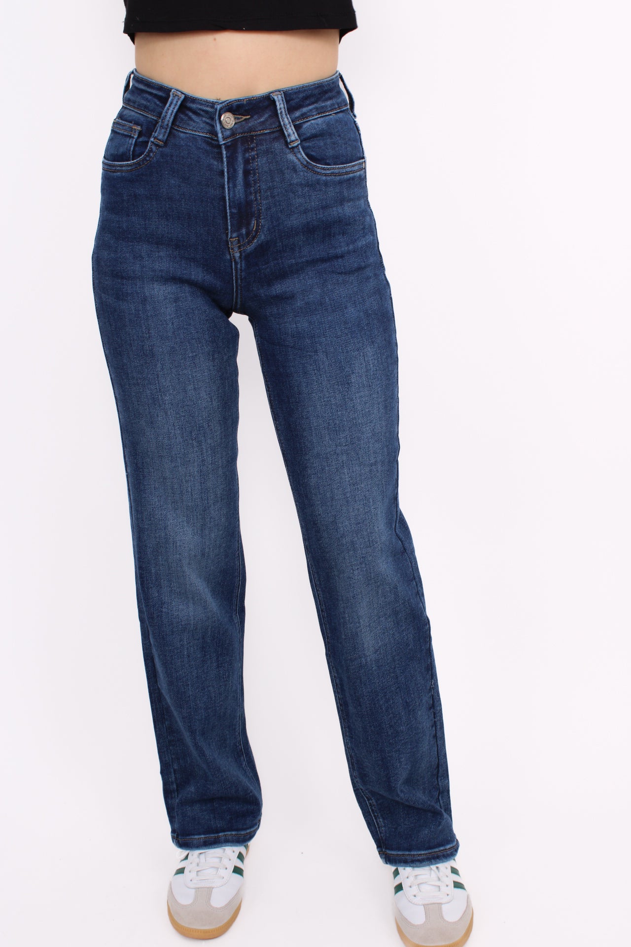 ''PETITE'' STRAIGHT LEG JEANS 5360-2 - MID DENIM