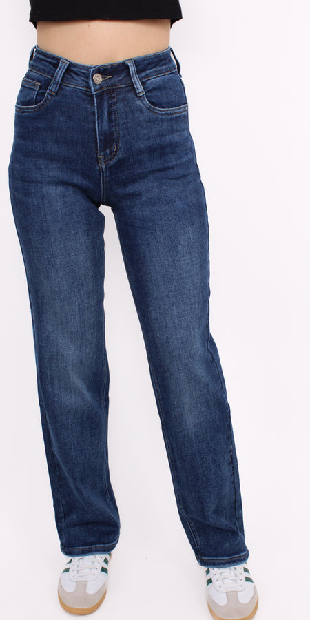 ''PETITE'' STRAIGHT LEG JEANS 5360-2 - MID DENIM