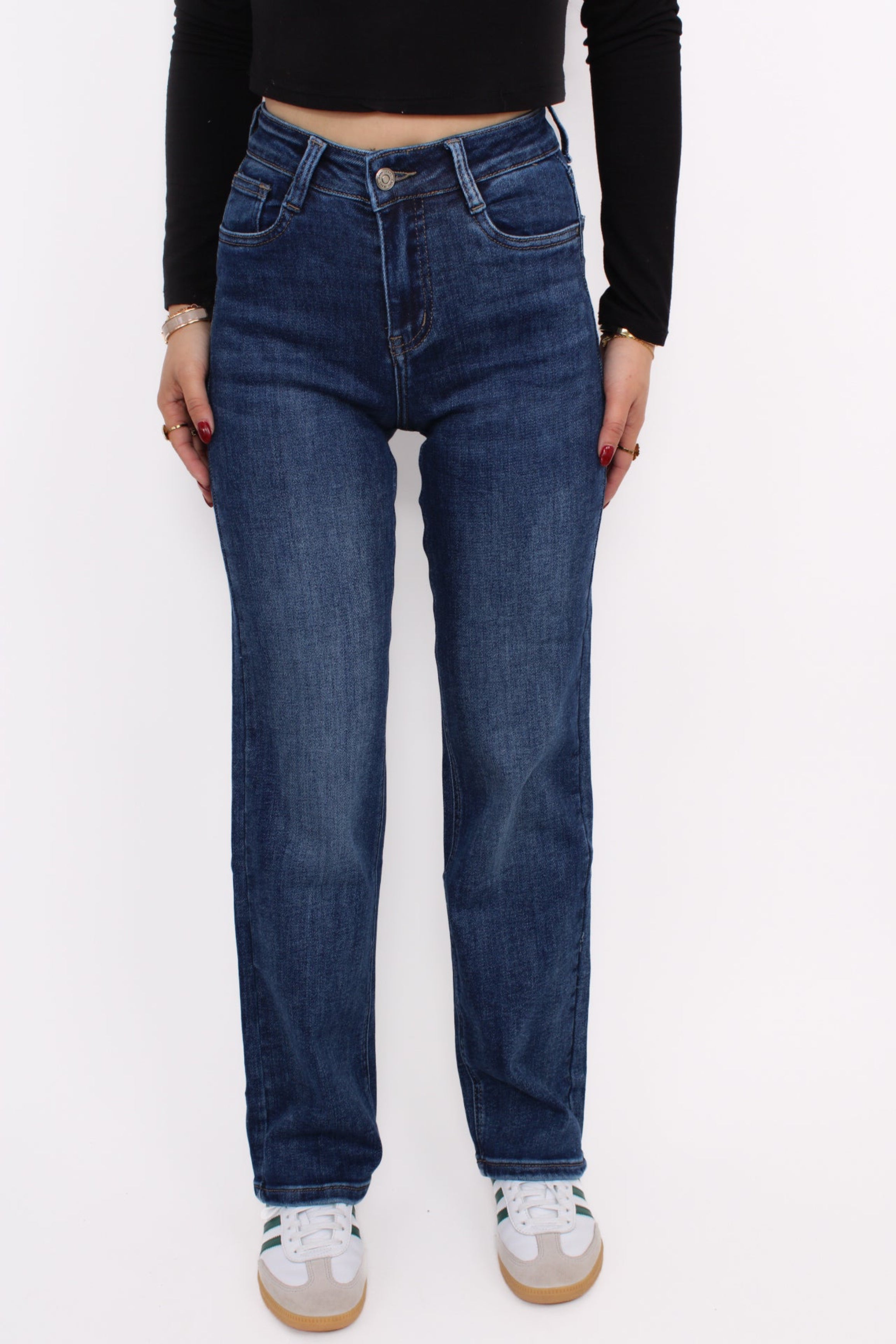 ''PETITE'' STRAIGHT LEG JEANS 5360-2 - MID DENIM