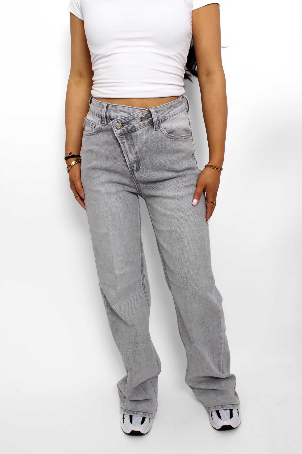 DOUBLE BUTTON JEANS 986 - LIGHT GREY