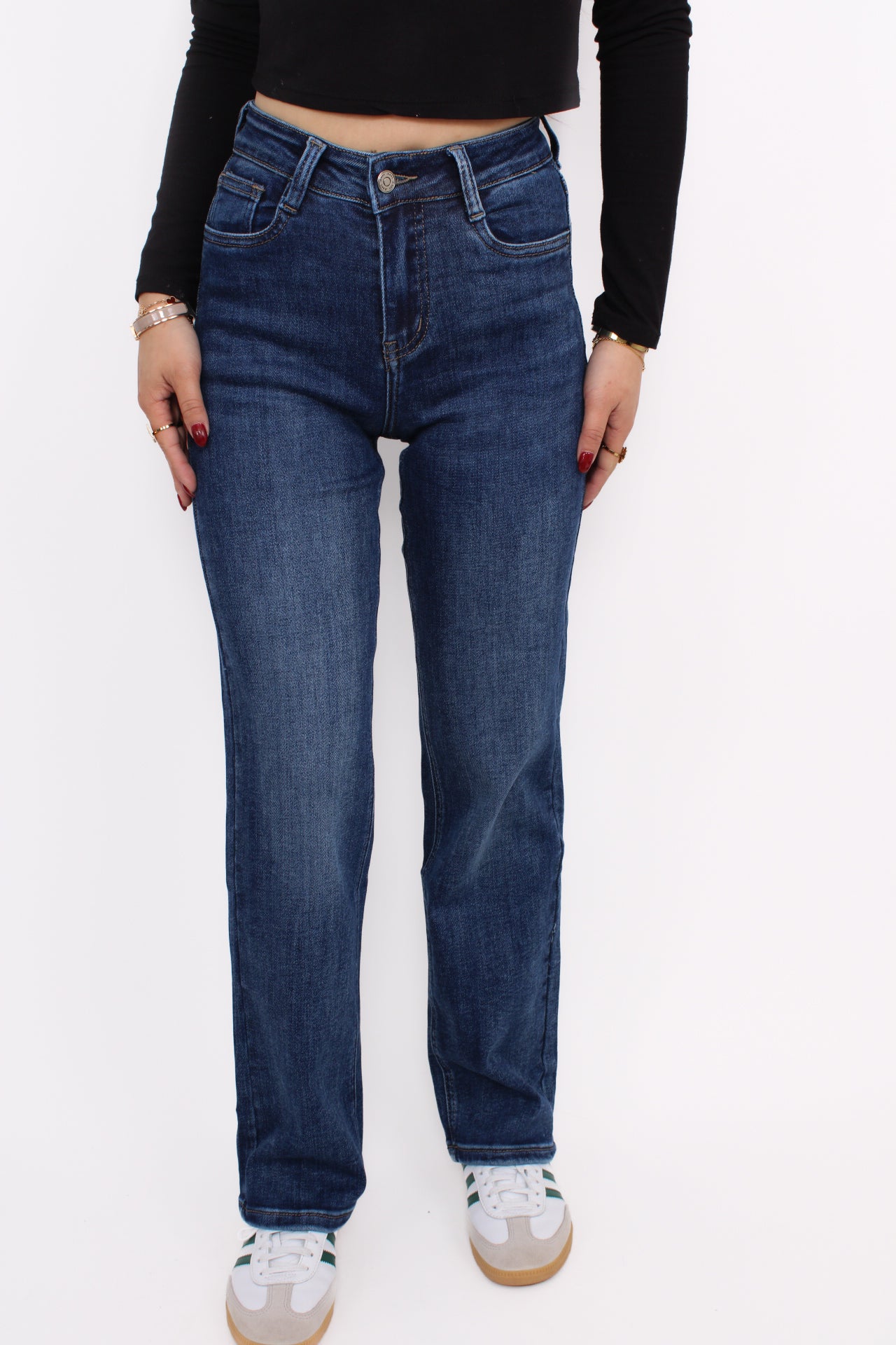 ''PETITE'' STRAIGHT LEG JEANS 5360-2 - MID DENIM