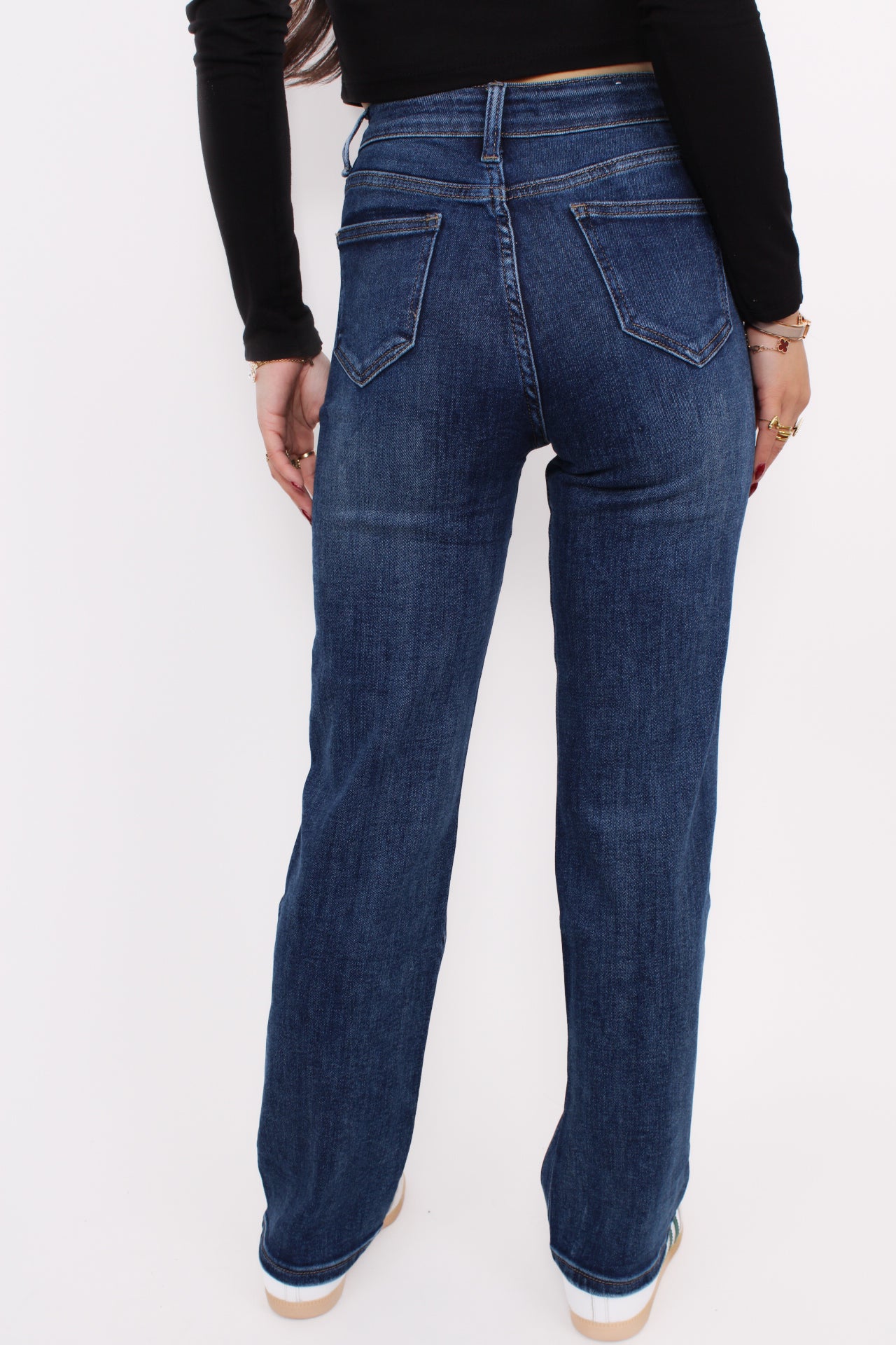 ''PETITE'' STRAIGHT LEG JEANS 5360-2 - MID DENIM